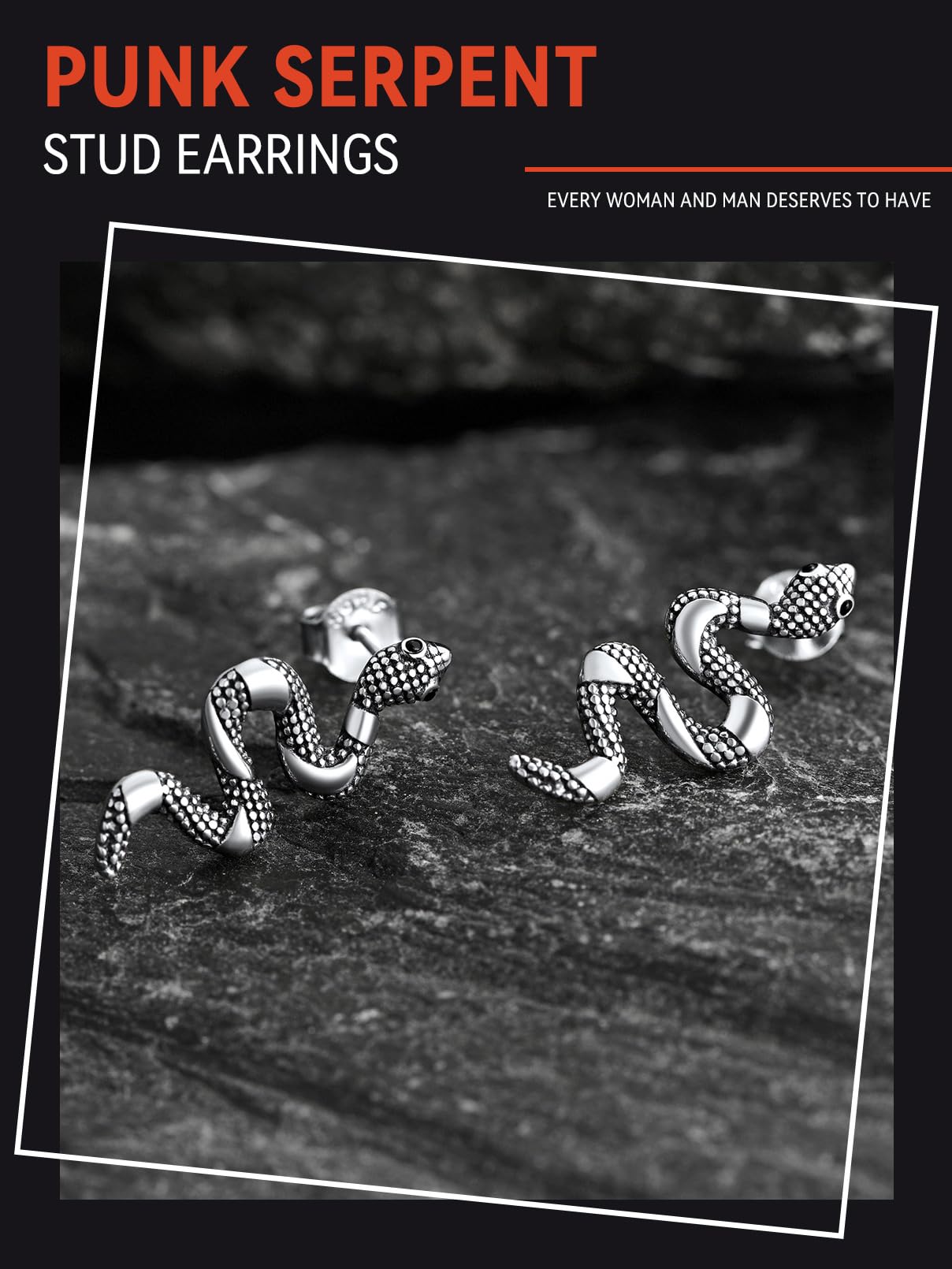 FaithHeart Dragon/Dinosaur/Snake Hoop Earrings for Men, Sturdy Stainless Steel Punk Biker Animals Hypoallergenic Jewelry, Gift Box
