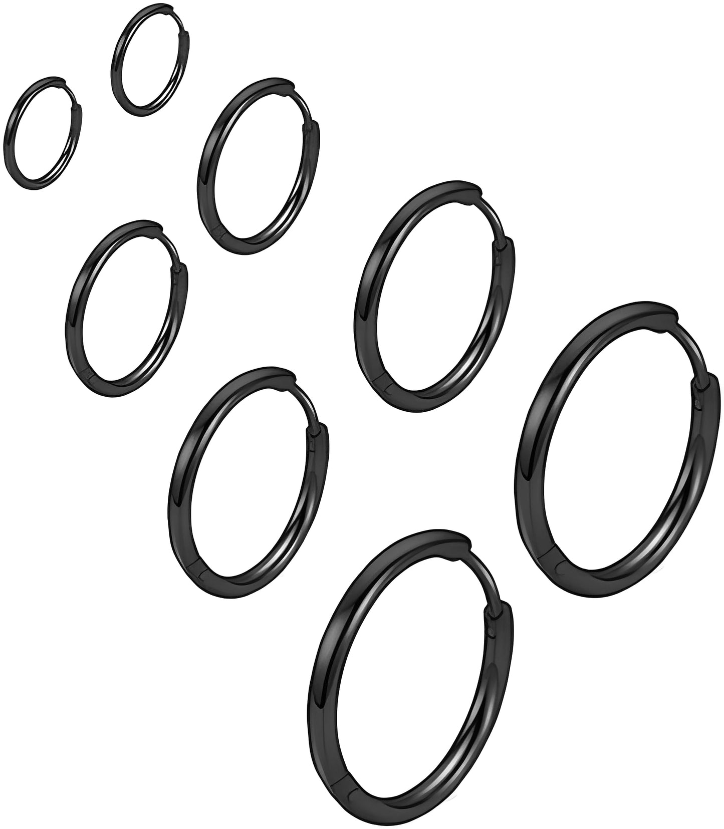 316L Surgical Stainless Steel Huggie Hoop Earrings 6mm 8mm 10mm 11mm 12mm 14mm Hypoallergenic Earrings Hoop Cartilage Helix Lobes Hinged Sleeper Earrings For Men Women Girls