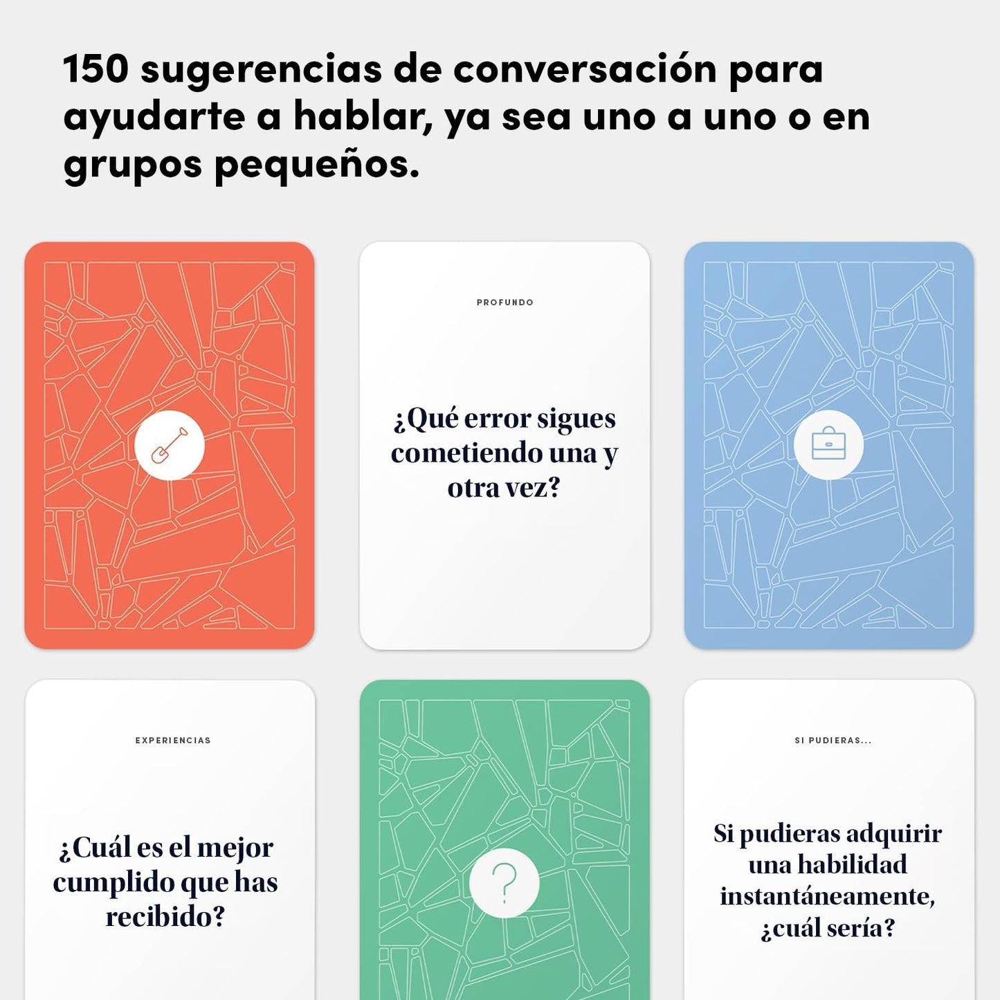 BestSelf Icebreaker Deeper Talk Deck - Conversation Starter Card Pack to Deepen Friendships with 150 Prompts to Create Real Conversations for Friends, Coworkers, Family, Dates