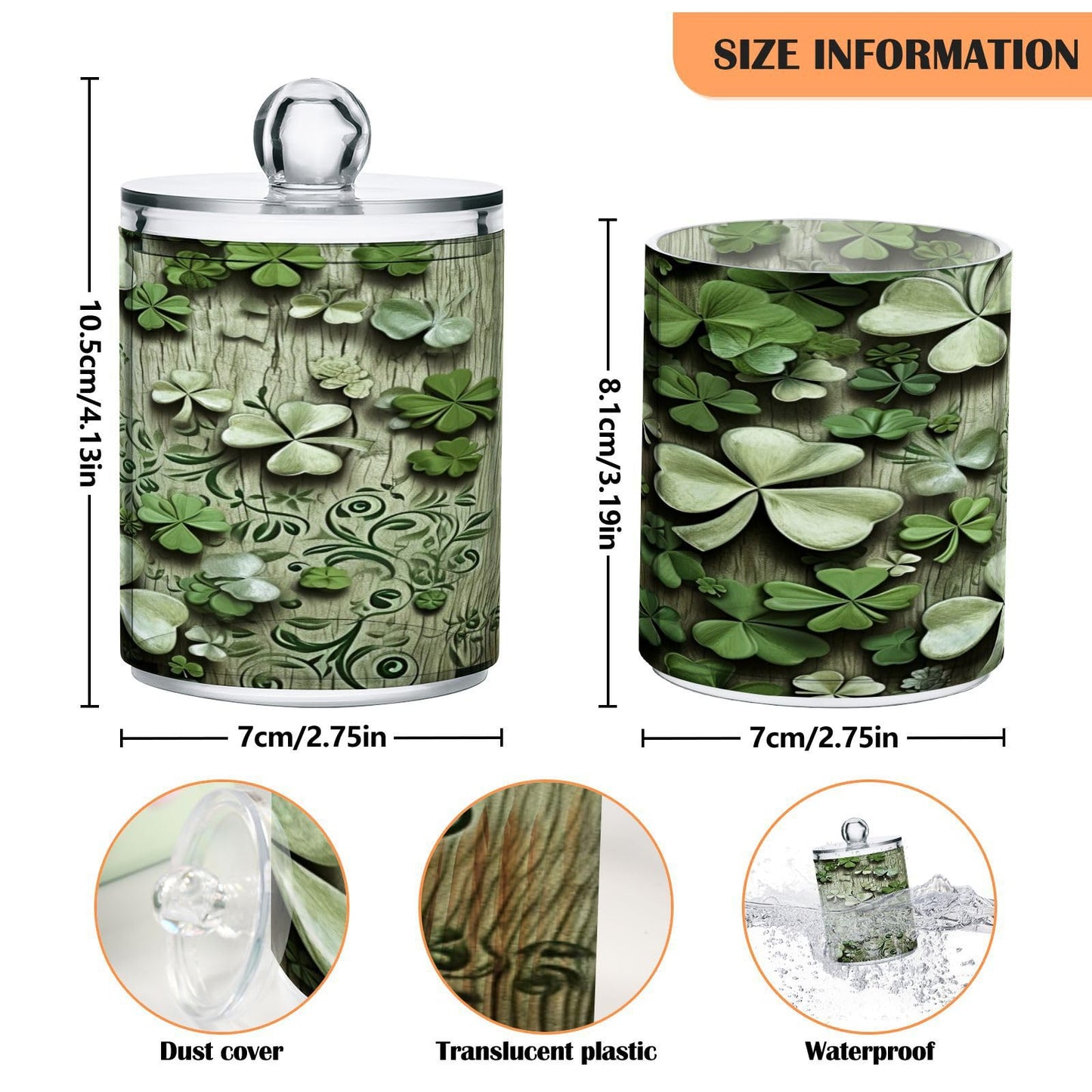 Halloween Skull 2PC Airtight Transparent Plastic Storage Jar, Food Storage Container Glass, Can Store Candy, Salt, Coffee Beans, With lid, Easy To Use