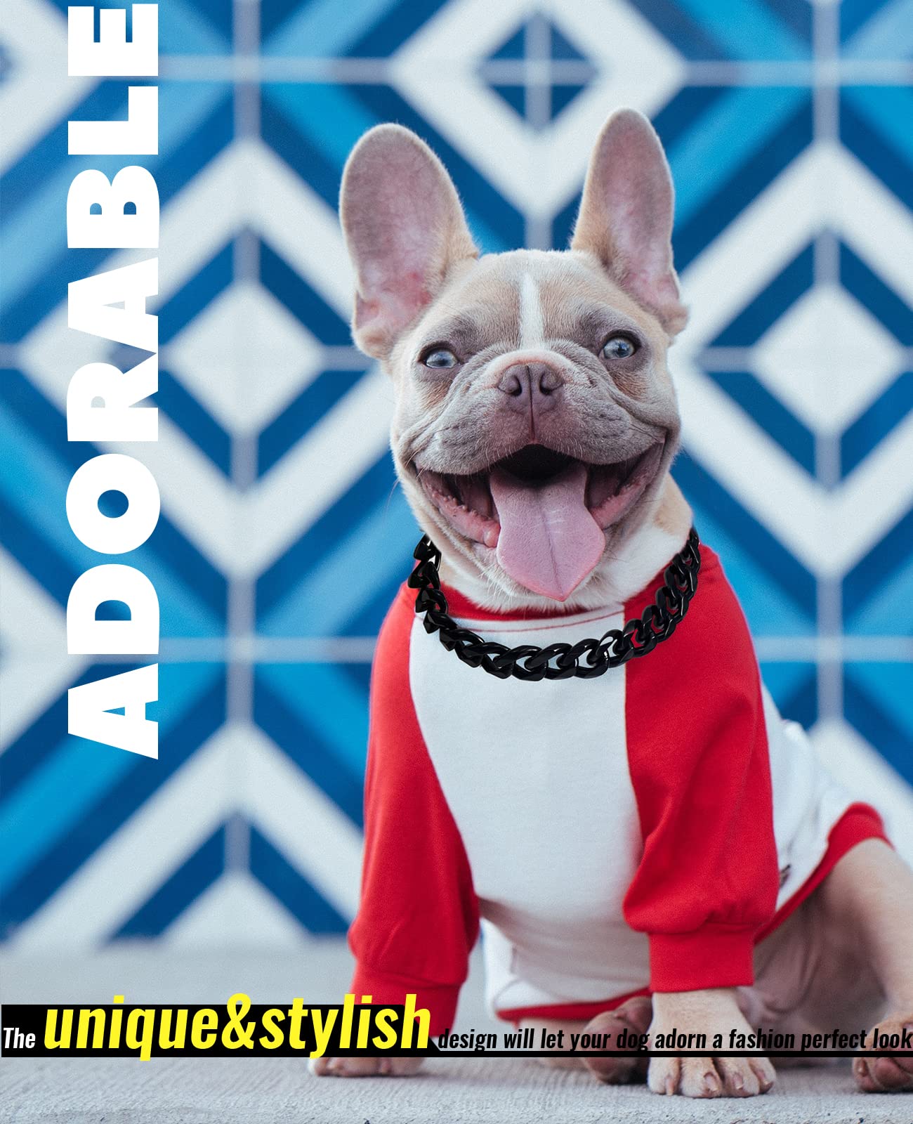 Cuban Link Dog Collar - 3/4 in Wide Metal Chain Dog Collar Venom Black, The Newest Design Stunning Pet Accessory, Cute Luxury Jewelry Costume 20 inches