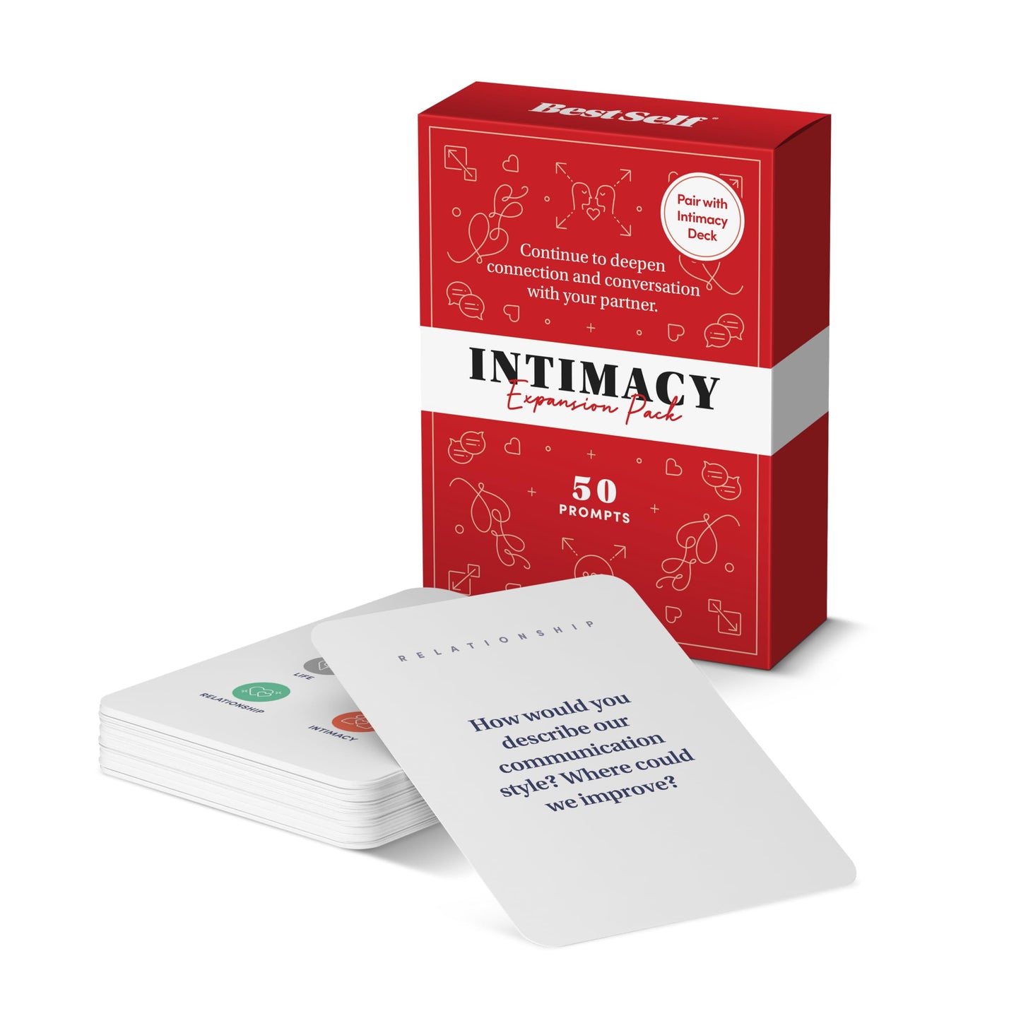 BestSelf Intimacy Deck Expansion Pack, 50 Conversation Starters, Meaningful Couples Game. Perfect Valentine Day Card Games for Couples, Couples Card Games
