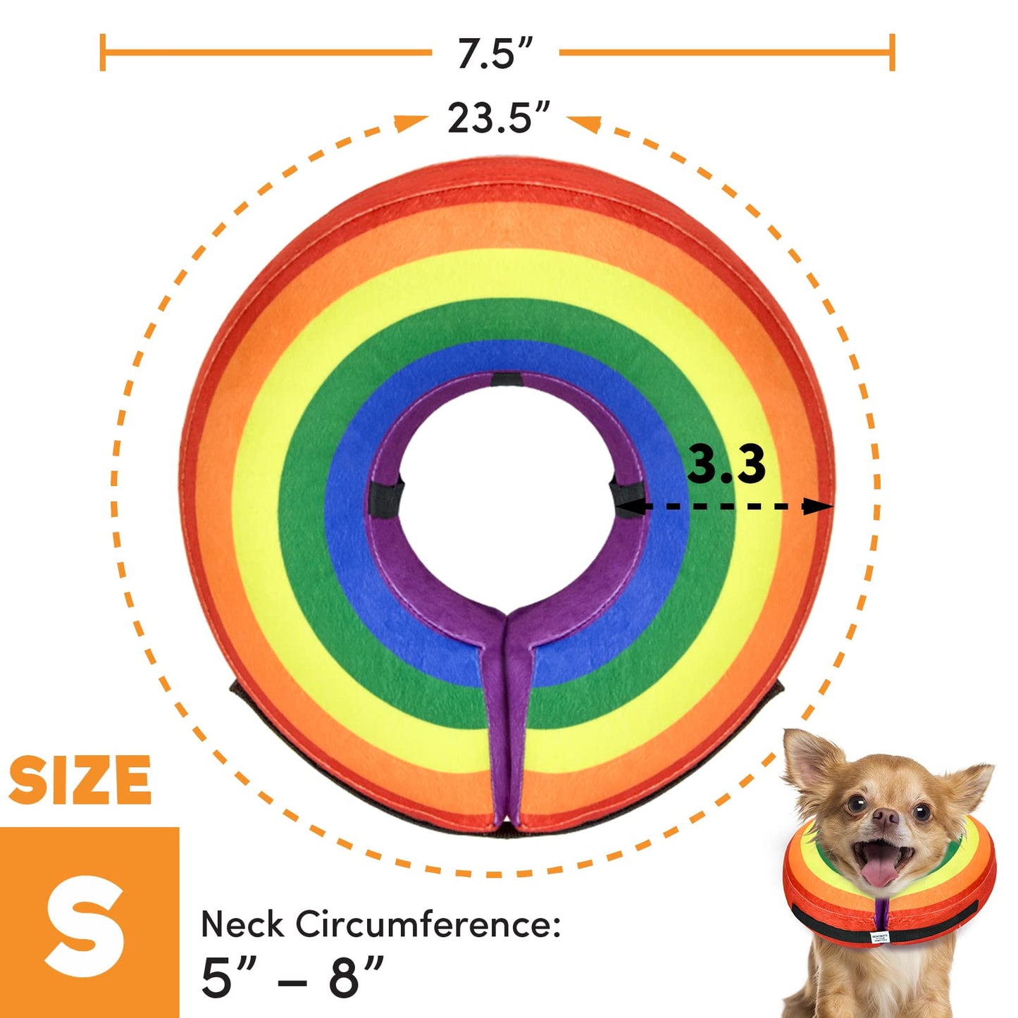 BENCMATE Protective Inflatable Collar for Dogs and Cats - Soft Pet Recovery Collar Does Not Block Vision E-Collar (X-Large, Blue)