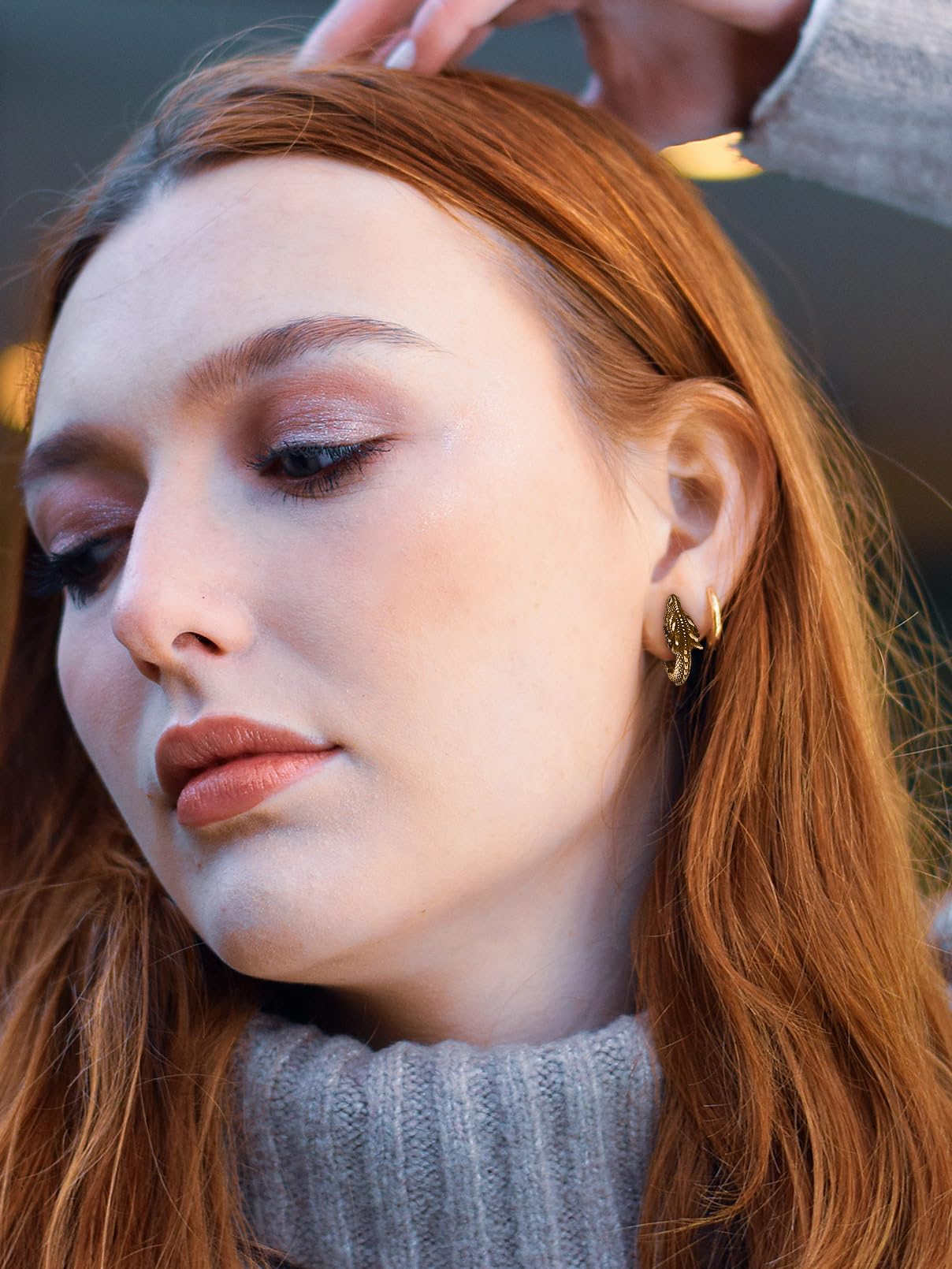 FaithHeart Dragon/Dinosaur/Snake Hoop Earrings for Men, Sturdy Stainless Steel Punk Biker Animals Hypoallergenic Jewelry, Gift Box