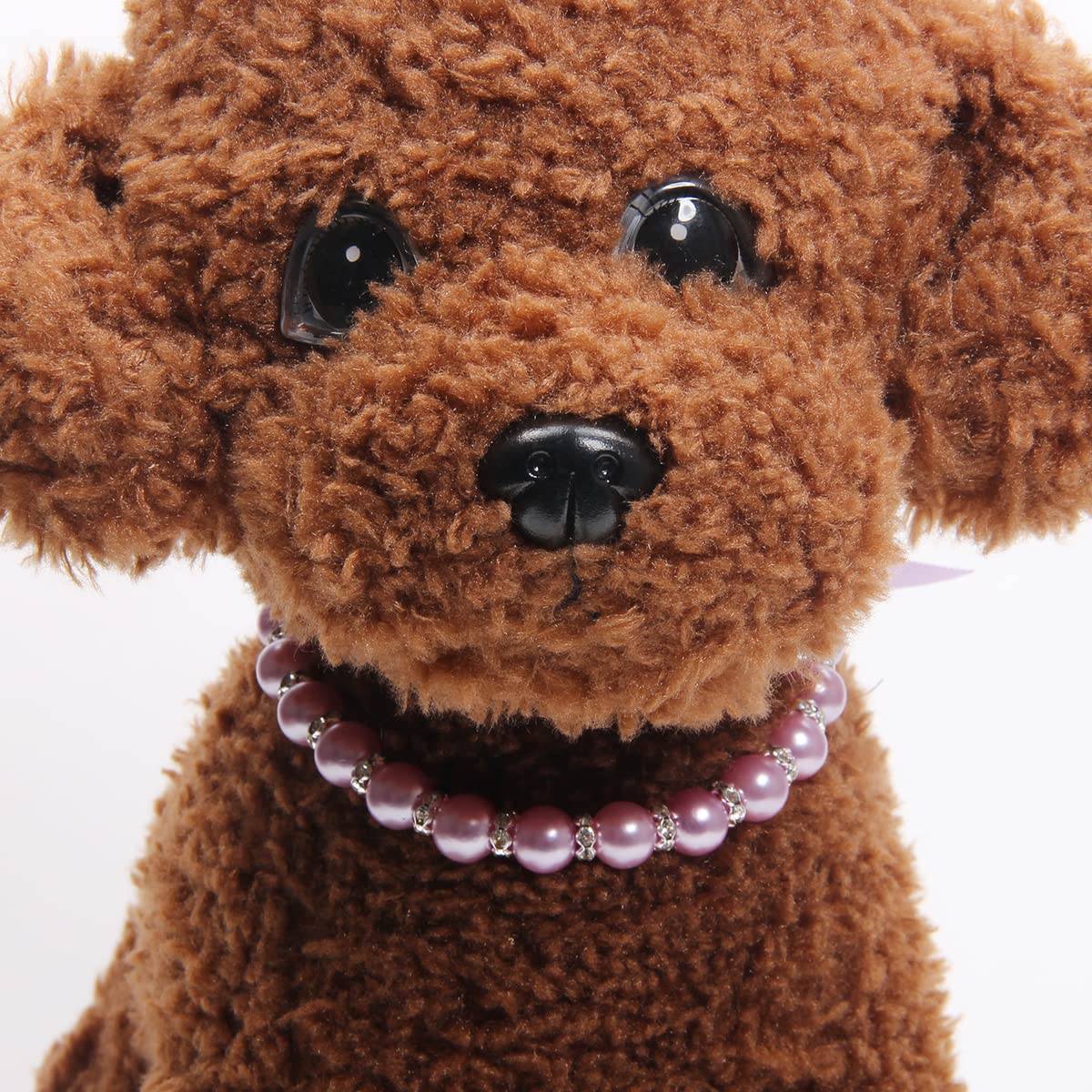 Dog Cat Pearls Necklace Collar with Bling Accessories and Ribbon Bow Pet Puppy Jewelry for Female Dogs Cats Small Medium (XL, Pink)