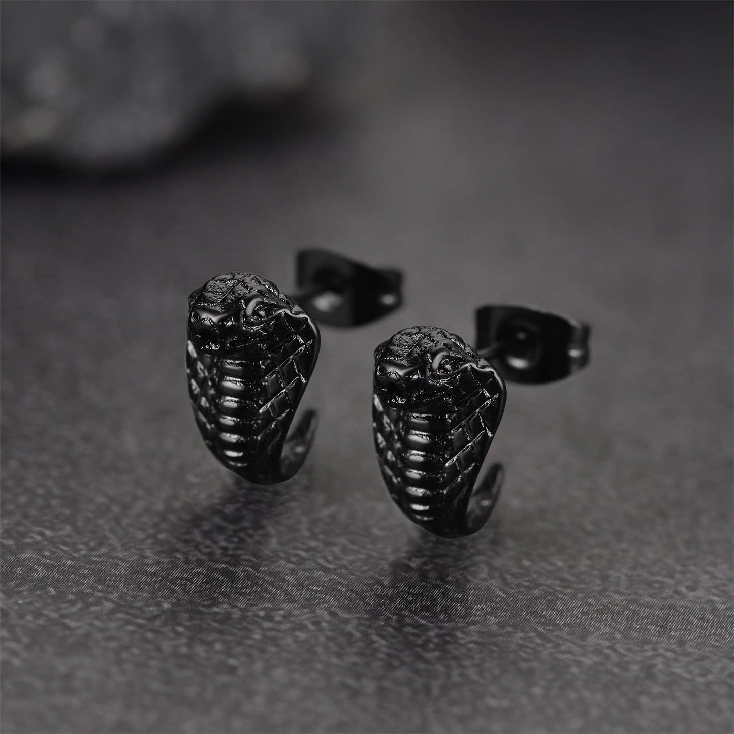 FaithHeart Dragon/Dinosaur/Snake Hoop Earrings for Men, Sturdy Stainless Steel Punk Biker Animals Hypoallergenic Jewelry, Gift Box