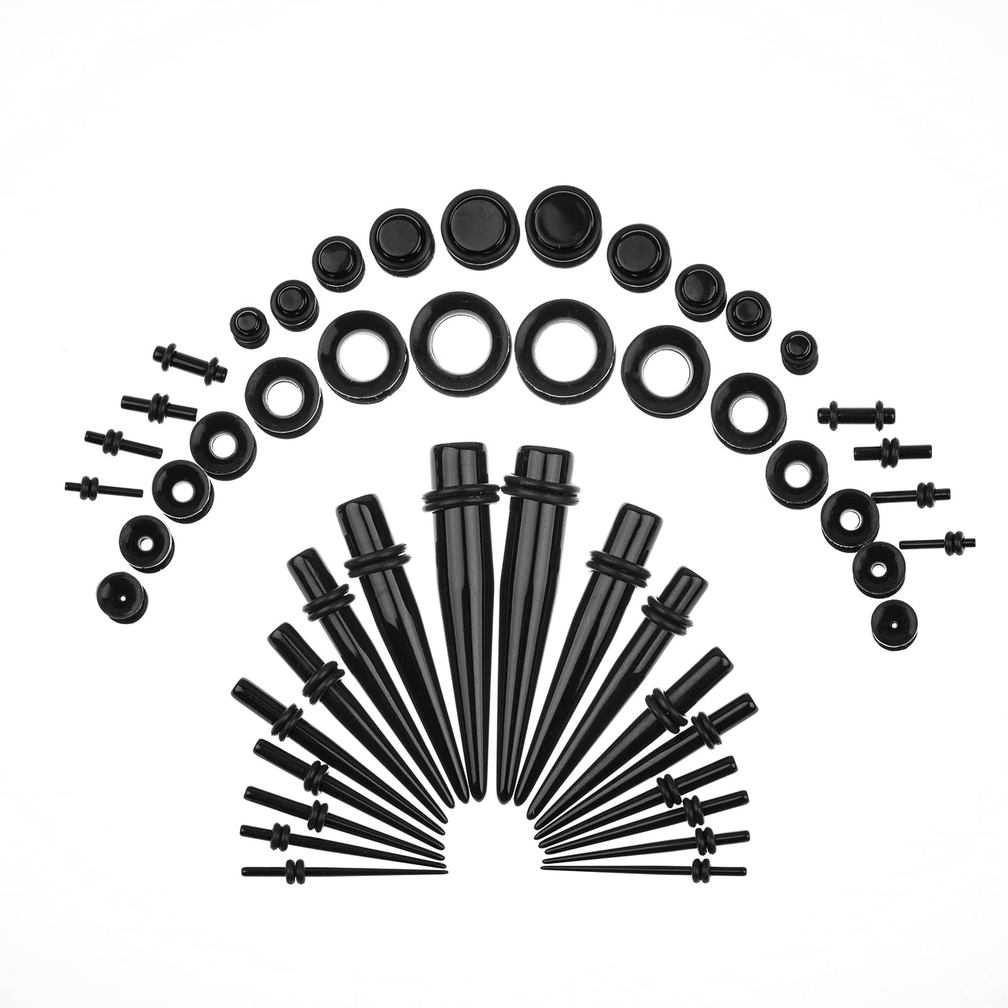 Memsion Ear Stretching Kit 50 Pieces 14Gauges-00Gauges Earrings Piercing Kit