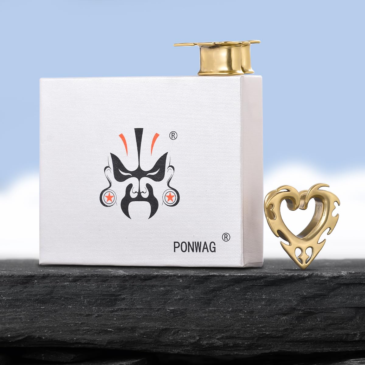 2PCS Ear Gauge Brass Double Flared Plug Gauge For Ear Face Mask Cool Ear Tunnels Punk Unique Ear Stretcher Expander Women Men Body Piercing Jewelry