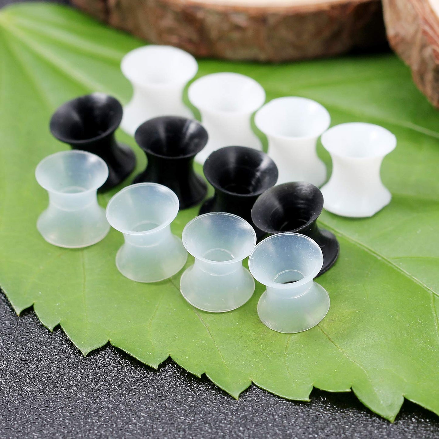 Cisyozi 6 Pairs Ultra Thin Silicone Ear Skin Flexible Flesh Tunnel Expander Stretching Gauge Earlets Plug Gauges Kit Earlets Retainer Same Sizes 6G-20mm 3 Colors