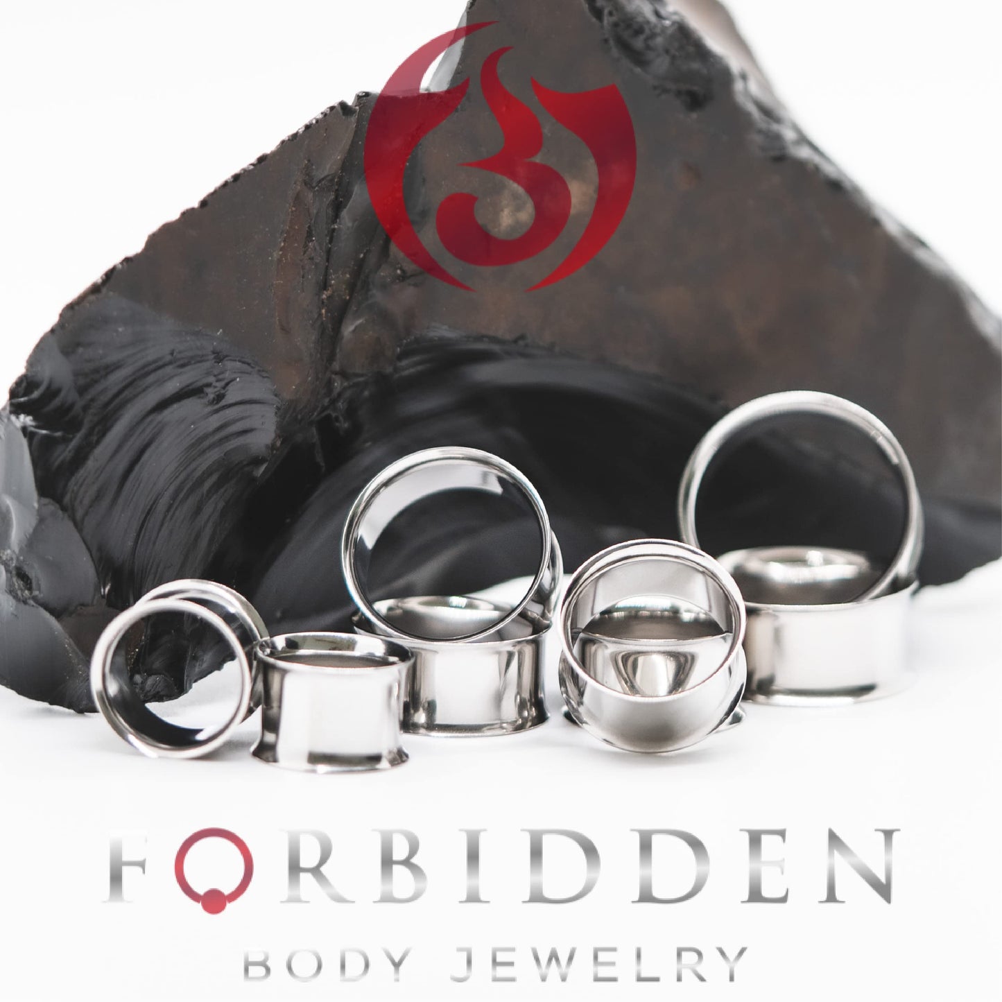 Forbidden Body Jewelry Ear Gauges, Ear Tunnels, Tunnels For Ears, 12G-2 Inch Surgical Steel Mirror Finish Double Flared Tunnel Plug Earrings (Sold in Pairs)