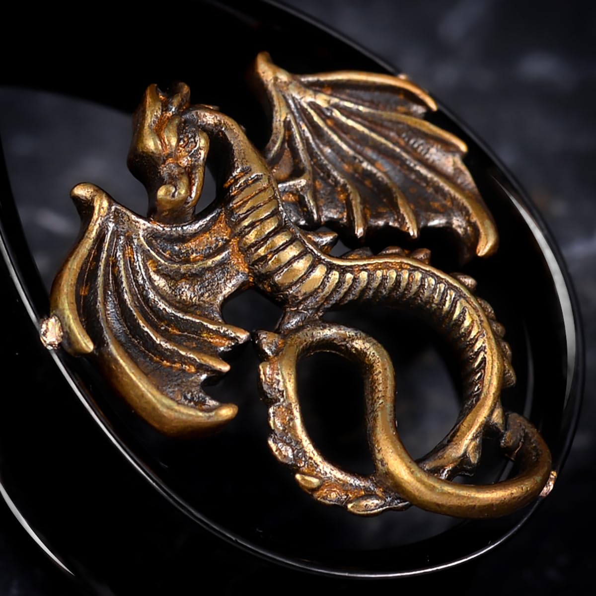 COOEAR 1 Pair Double FLared Tear Drop Ear Tunnels Piercing Stainless Steel Scarab Gauges Silvery Earrings Plugs 0g to 1".