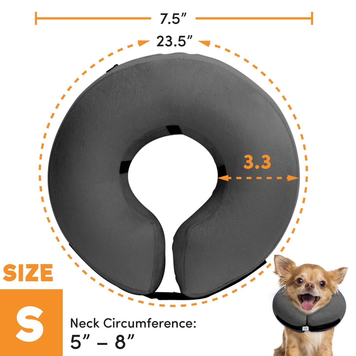 BENCMATE Protective Inflatable Collar for Dogs and Cats - Soft Pet Recovery Collar Does Not Block Vision E-Collar (X-Large, Blue)