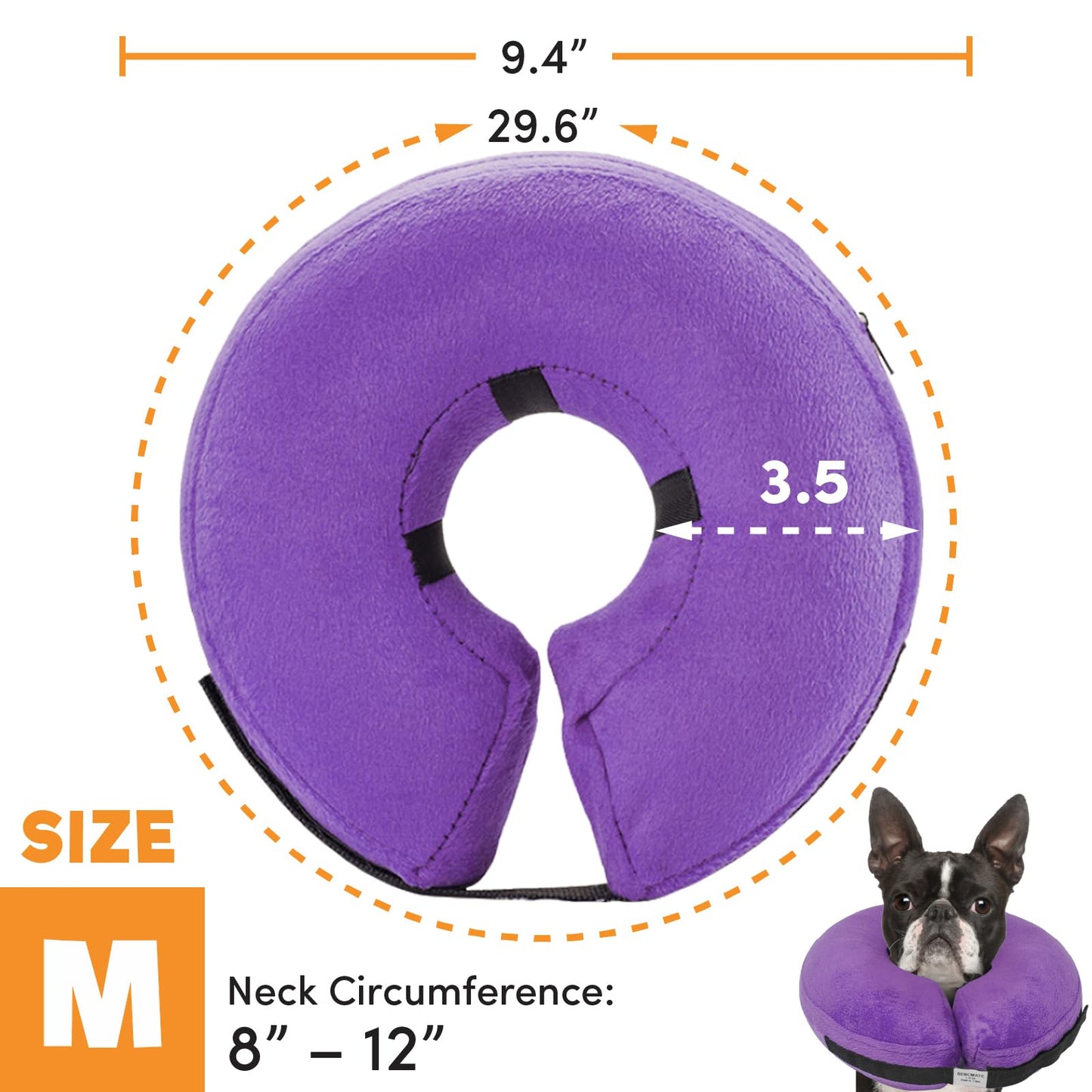 BENCMATE Protective Inflatable Collar for Dogs and Cats - Soft Pet Recovery Collar Does Not Block Vision E-Collar (X-Large, Blue)