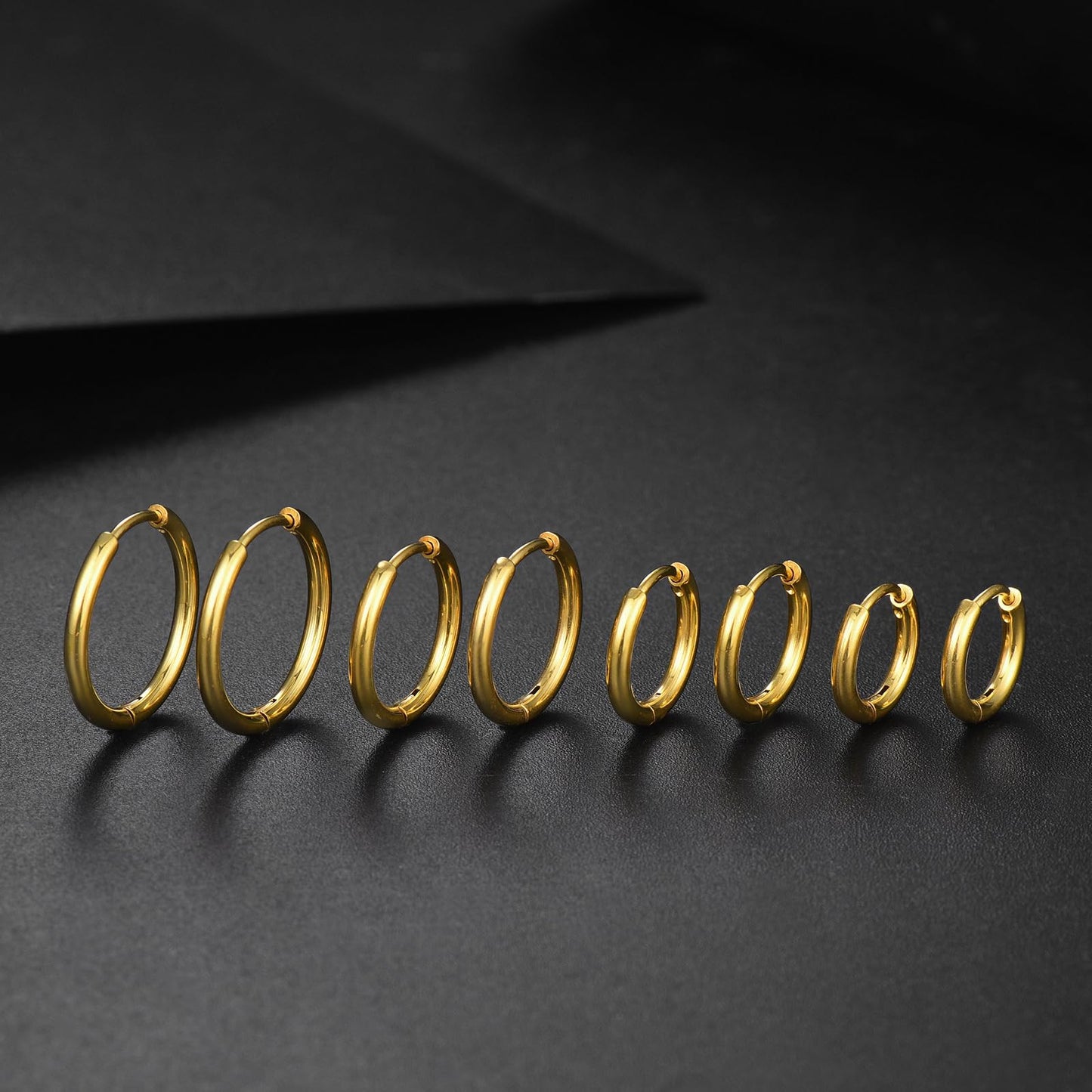 316L Surgical Stainless Steel Huggie Hoop Earrings 6mm 8mm 10mm 11mm 12mm 14mm Hypoallergenic Earrings Hoop Cartilage Helix Lobes Hinged Sleeper Earrings For Men Women Girls