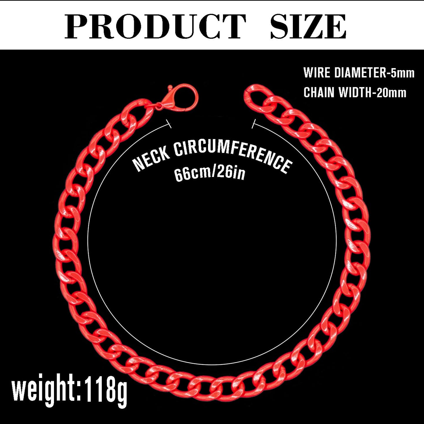 18K Gold Plated Dog Chain Collar-3/4 Inch (20mm) Width Cuban Link Durable Dog Necklace, Cute Fashion Pet Collar for Pit Bulldog, Light Metal Jewelry Bold Chain Puppy Accessories (26 inch, Gold)