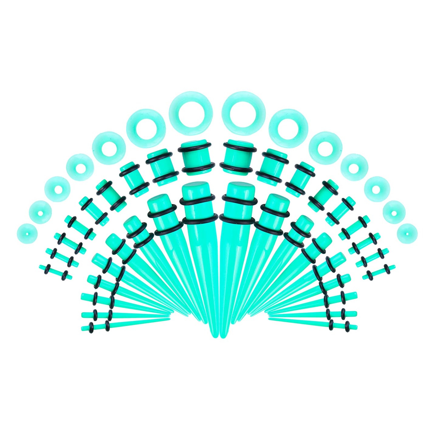 Memsion Ear Stretching Kit 50 Pieces 14Gauges-00Gauges Earrings Piercing Kit