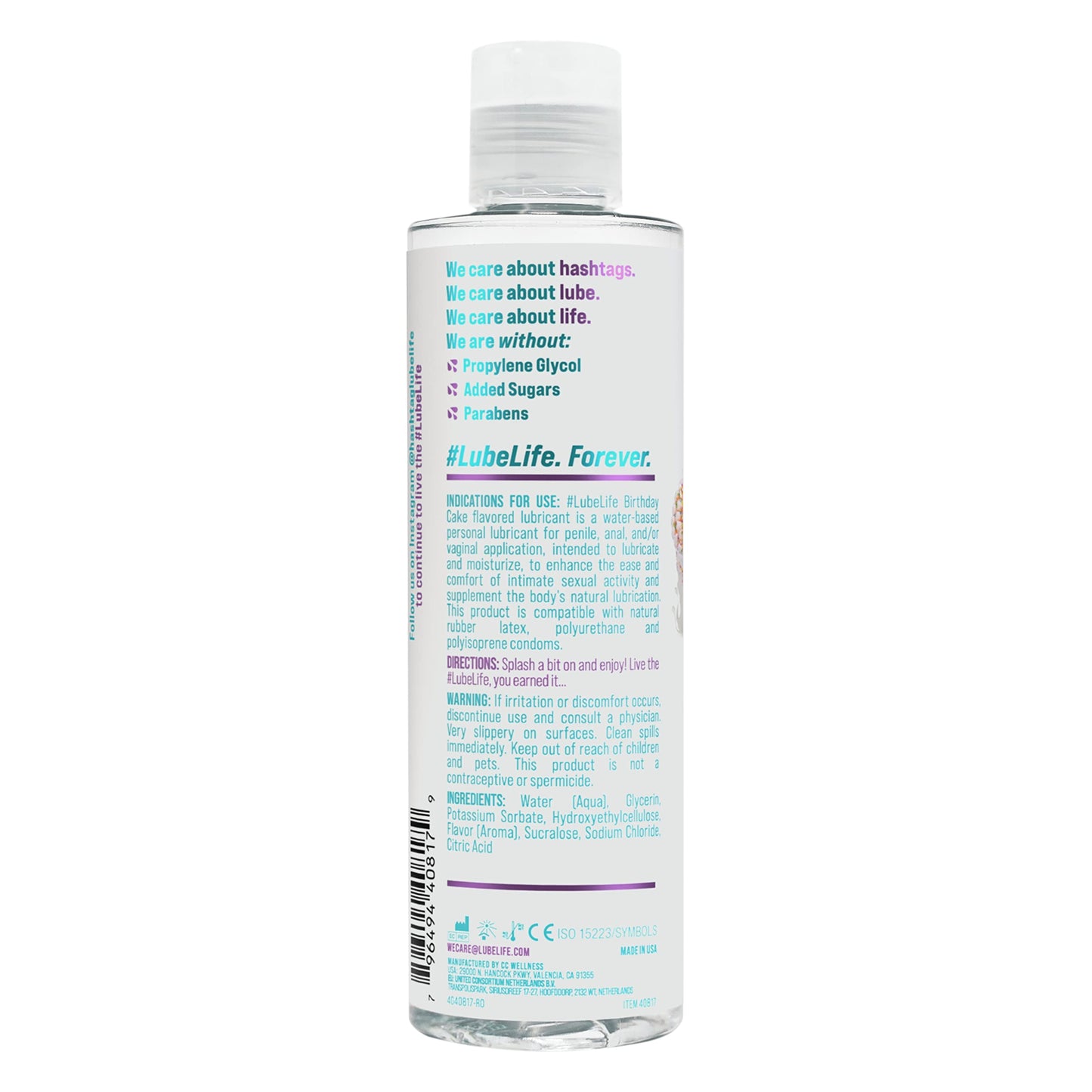 Lube Life Water-Based Strawberry Flavored Lubricant, Personal Lube for Men, Women and Couples, Made Without Added Sugar, 8 Fl Oz