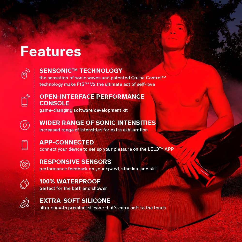 LELO F1S V2 Waterproof Male Masturbator, Male Stroker, Masturbator Sleeve, Sillicone Pocket Pussy, Sex Toy for Man, Sexual Pleasure Tools for Male, Male Sex Toy, Male Toy with 4 Vibrations, Blue