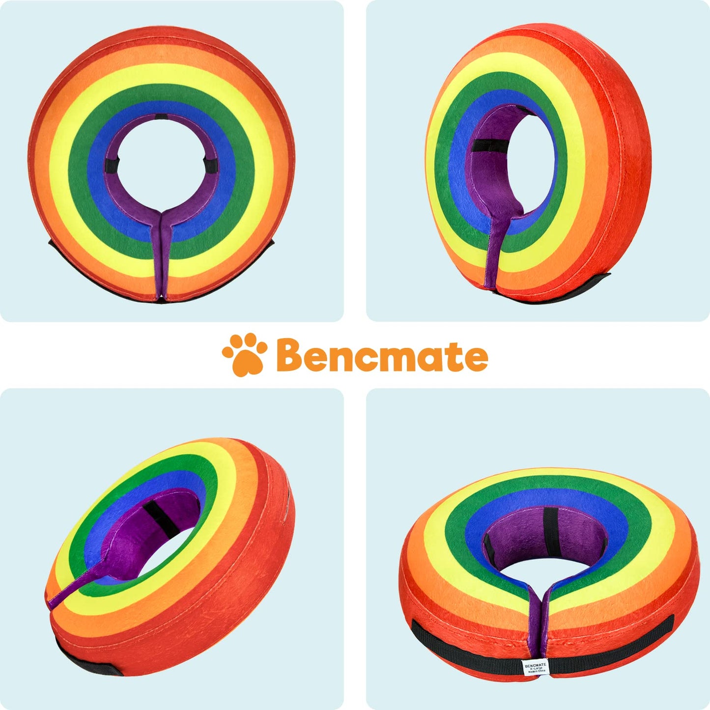 BENCMATE Protective Inflatable Collar for Dogs and Cats - Soft Pet Recovery Collar Does Not Block Vision E-Collar (X-Large, Blue)