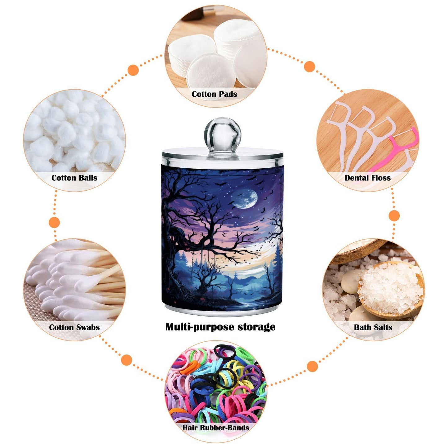 Halloween Skull 2PC Airtight Transparent Plastic Storage Jar, Food Storage Container Glass, Can Store Candy, Salt, Coffee Beans, With lid, Easy To Use