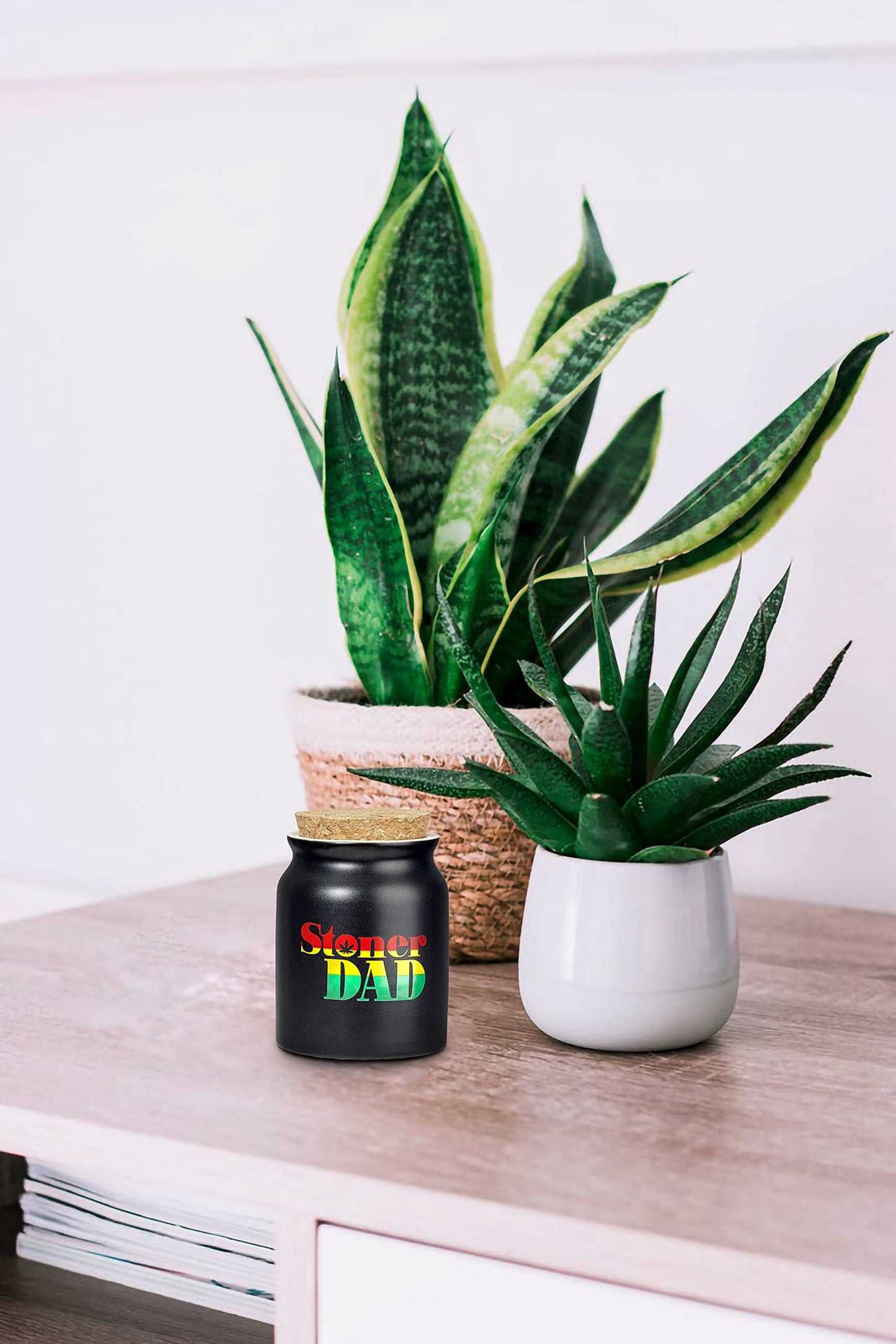 FASHIONCRAFT Stoner Dad Stash Jar - Rasta Letters