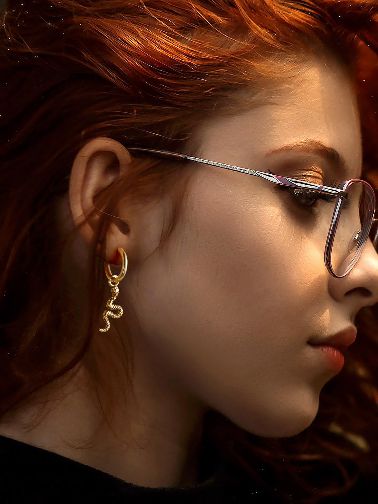 FaithHeart Dragon/Dinosaur/Snake Hoop Earrings for Men, Sturdy Stainless Steel Punk Biker Animals Hypoallergenic Jewelry, Gift Box