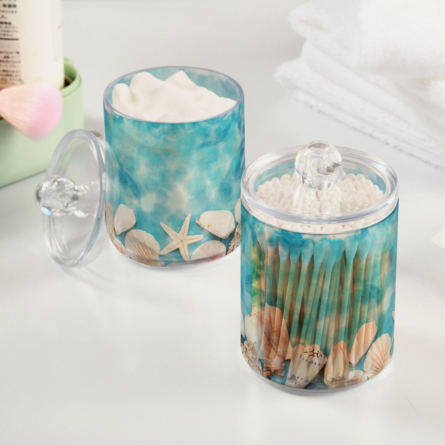 Halloween Skull 2PC Airtight Transparent Plastic Storage Jar, Food Storage Container Glass, Can Store Candy, Salt, Coffee Beans, With lid, Easy To Use