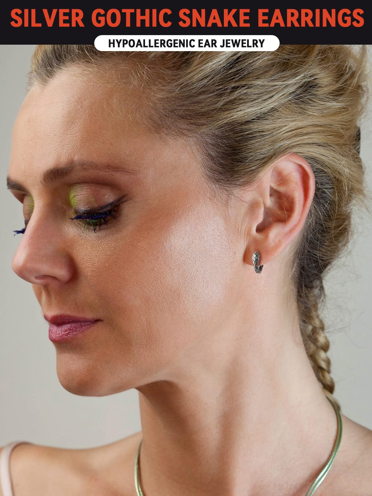 FaithHeart Dragon/Dinosaur/Snake Hoop Earrings for Men, Sturdy Stainless Steel Punk Biker Animals Hypoallergenic Jewelry, Gift Box