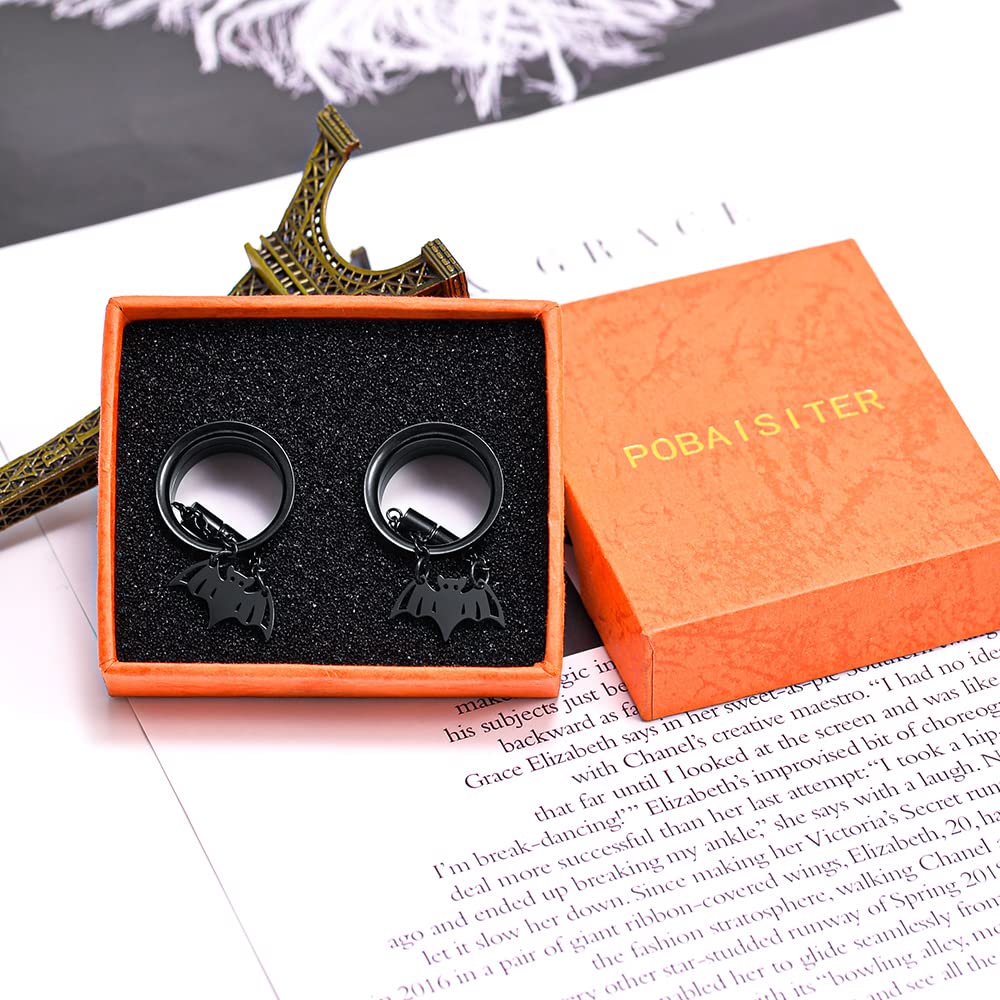2PCS Stainless Steel Ear Gauges Tunnels Hollow Spider Bee Bat Chain Screw Fit For Men Women 6mm-25mm