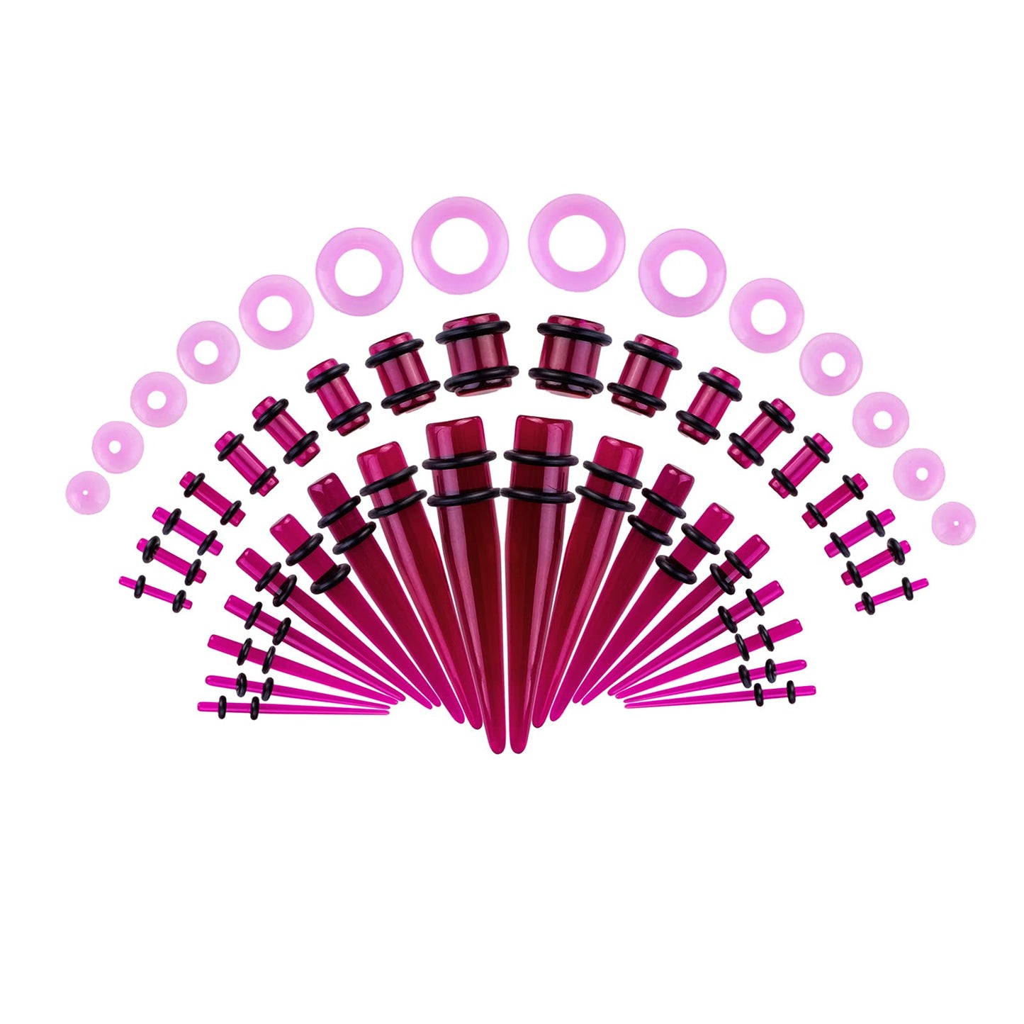 Memsion Ear Stretching Kit 50 Pieces 14Gauges-00Gauges Earrings Piercing Kit