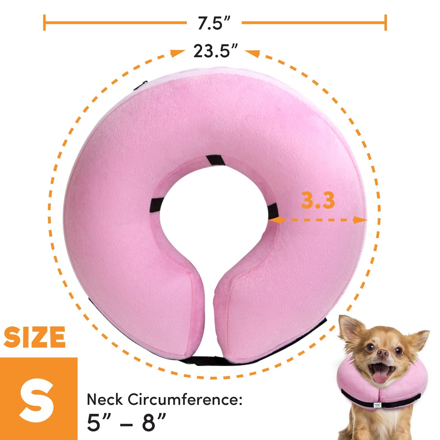 BENCMATE Protective Inflatable Collar for Dogs and Cats - Soft Pet Recovery Collar Does Not Block Vision E-Collar (X-Large, Blue)
