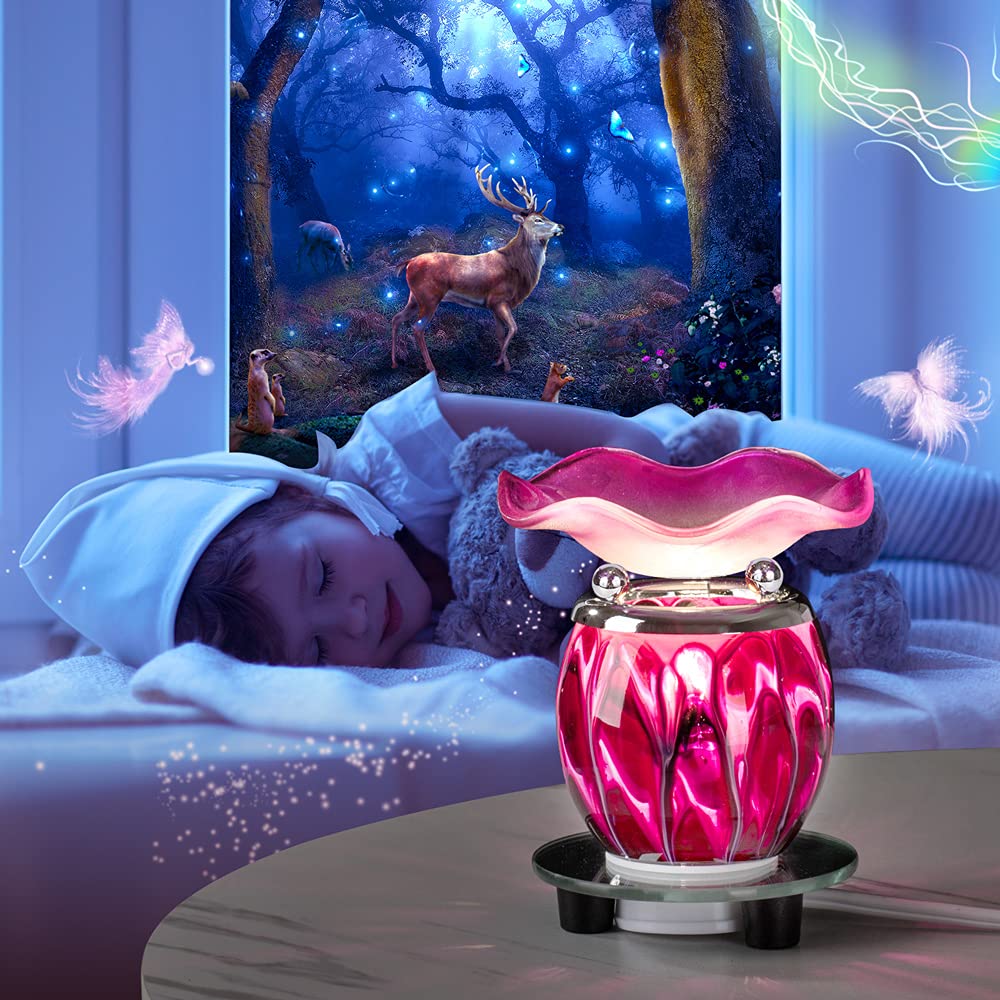 HUNANBANG 3 in 1 Electric Oil Diffuser Warmer Scented Wax Warmer Candle Wax Melt Warmer Wax Melter Fragrance Wax Burner(LW-Purple2)