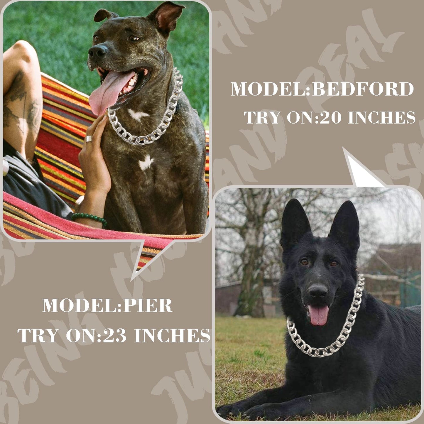 18K Gold Plated Dog Chain Collar-3/4 Inch (20mm) Width Cuban Link Durable Dog Necklace, Cute Fashion Pet Collar for Pit Bulldog, Light Metal Jewelry Bold Chain Puppy Accessories (26 inch, Gold)