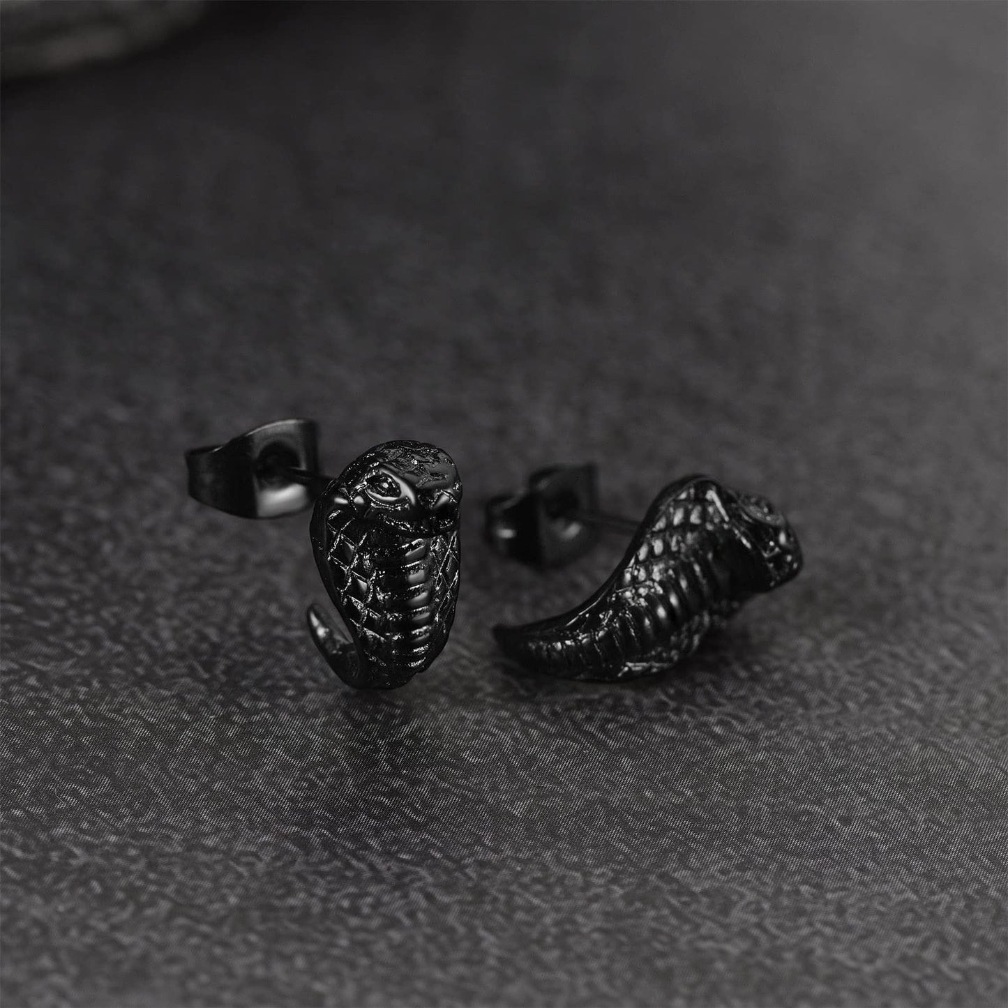 FaithHeart Dragon/Dinosaur/Snake Hoop Earrings for Men, Sturdy Stainless Steel Punk Biker Animals Hypoallergenic Jewelry, Gift Box