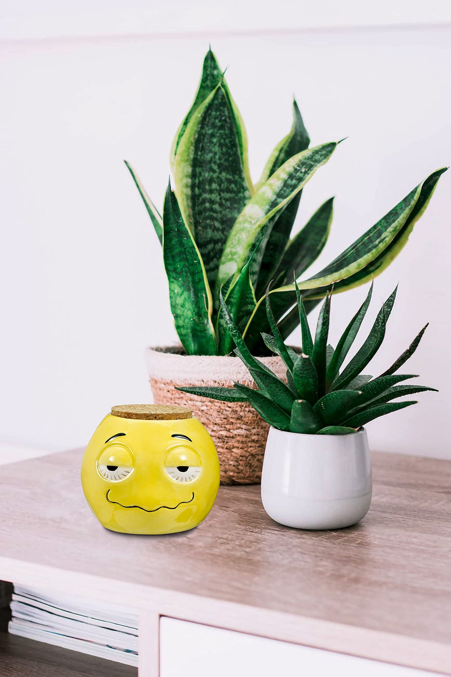 FASHIONCRAFT 88132 Stoned Emoji Stash Jar - Novelty Stash Jar