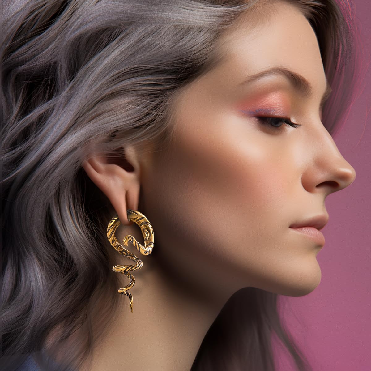 2PCS 2G Ear Sprial Tapers Plug Gauges Brass Ear Stretcher Hangers 6mm Gothic Ear Tunnels Expander Piercing Jewelry