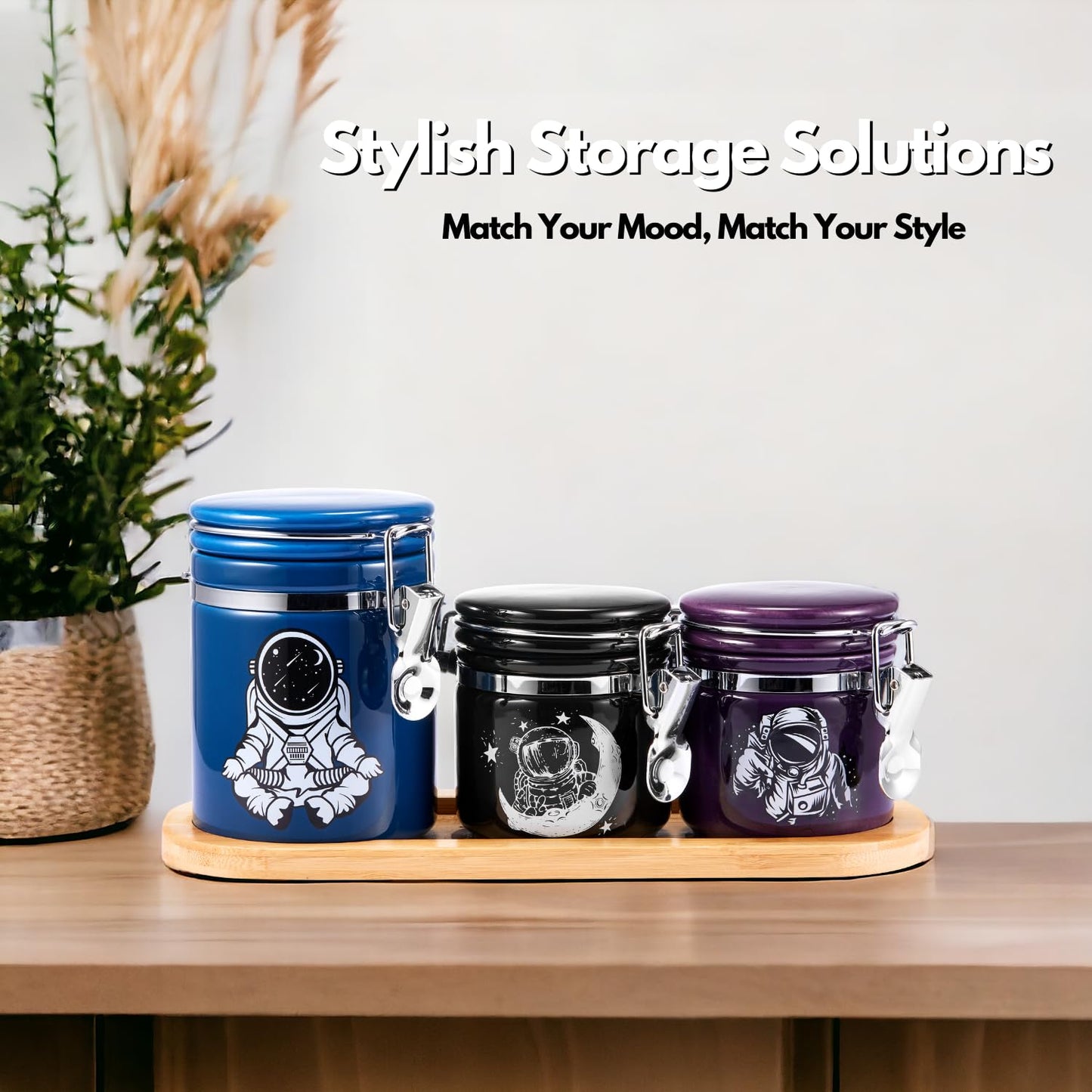 Smell Proof Container (500ml - 1 Oz), Mushroom Stash Jar Airtight Container -Separate Space for Humidity Pack, Smell Proof Jar Stash Container Cute Storage Box Case, Clay Odor Proof Container, Purple