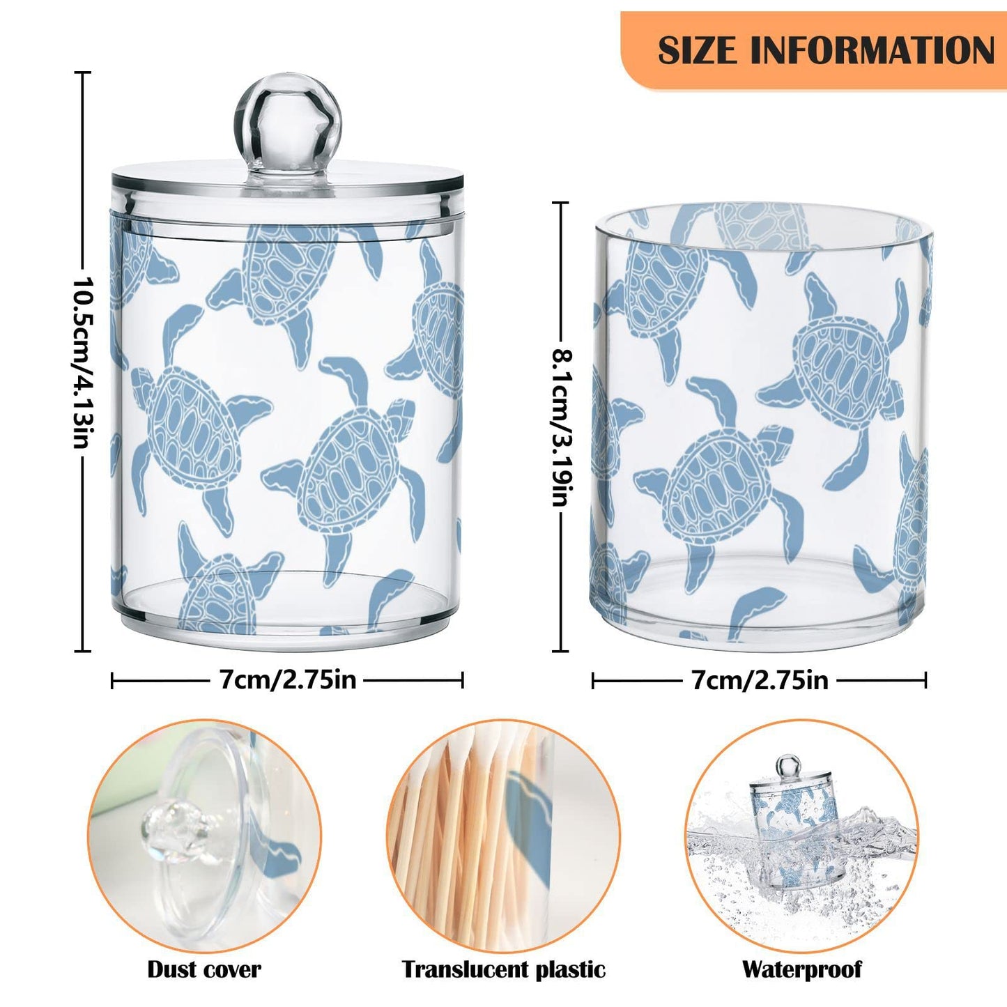 Halloween Skull 2PC Airtight Transparent Plastic Storage Jar, Food Storage Container Glass, Can Store Candy, Salt, Coffee Beans, With lid, Easy To Use