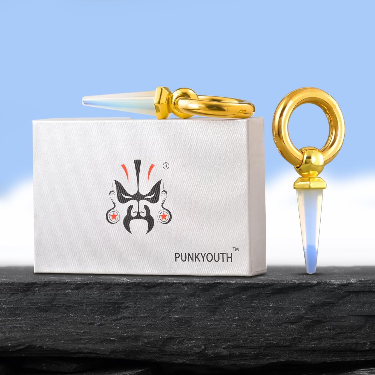 2g Ear Hanger Heavy Dangle Gauge Plug For Women 6mm Ear Weight For Stretched Ears Opal Gauge Tunnels For Ear Women Body Piercing Jewelry