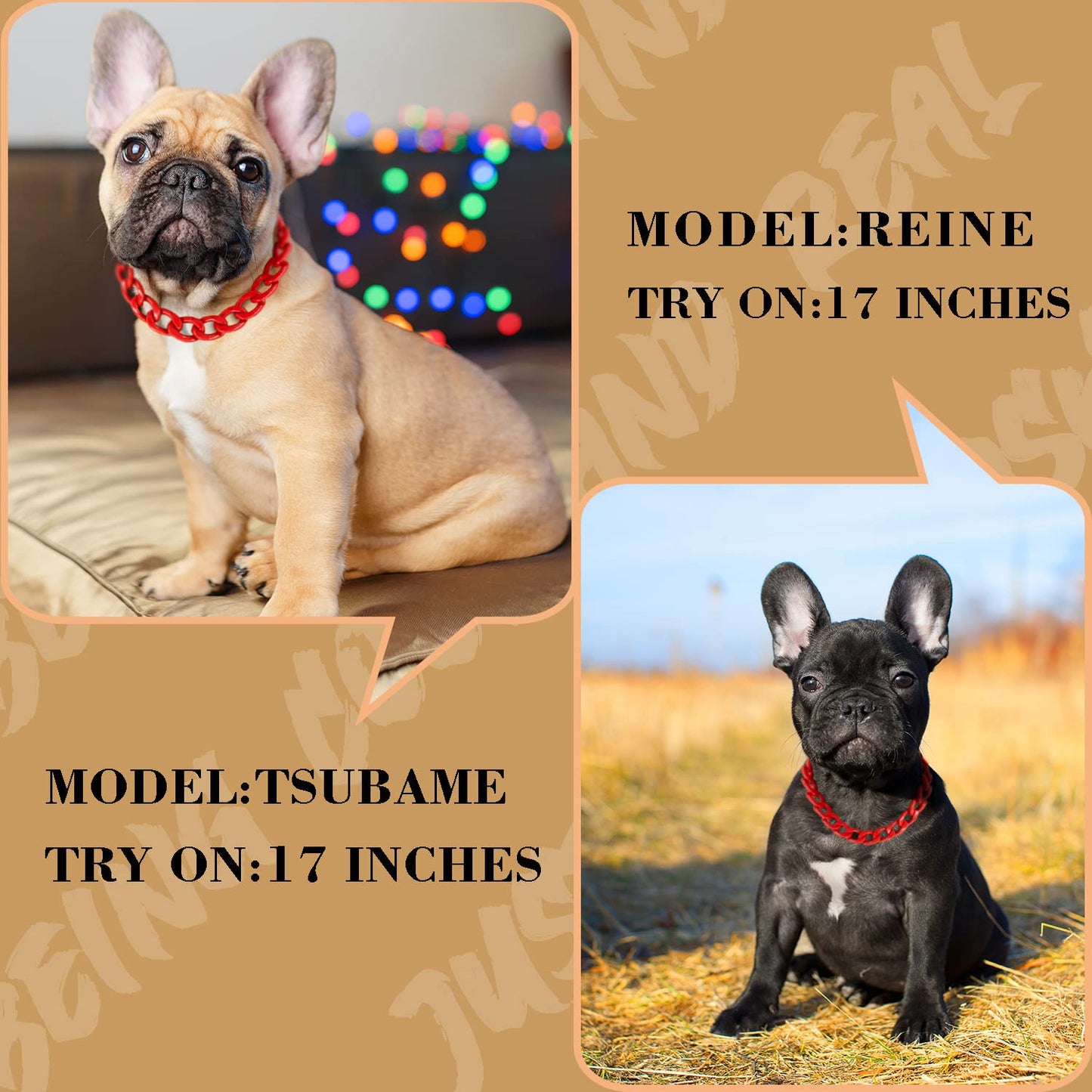 18K Gold Plated Dog Chain Collar-3/4 Inch (20mm) Width Cuban Link Durable Dog Necklace, Cute Fashion Pet Collar for Pit Bulldog, Light Metal Jewelry Bold Chain Puppy Accessories (26 inch, Gold)