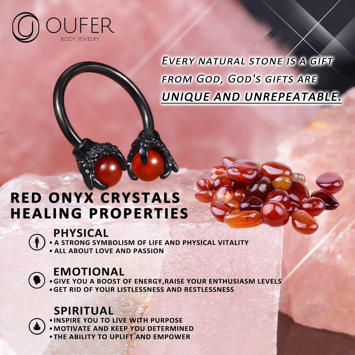 OUFER 316L Surgical Steel Circular Earrings Two White Opals Surrounded by Dragon Claws Cartilage Earing Ear Body Piercing Jewelry Helix Earrings Piercing…