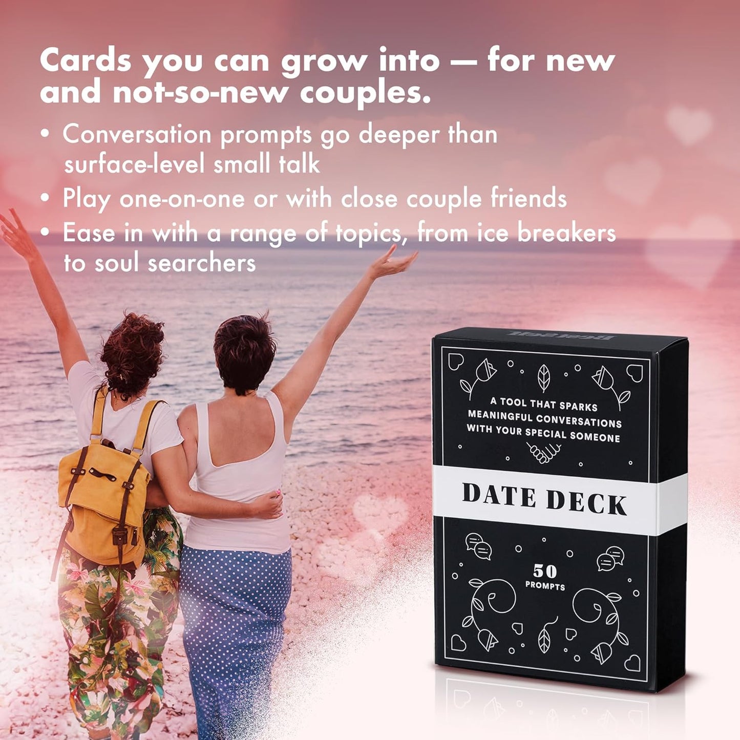 BestSelf Co. Date Deck Exciting, Engaging, and Though-Provoking Conversation Prompts Perfect for Unlocking Connection, Intimacy and Meaningful Discussion — 50 Cards