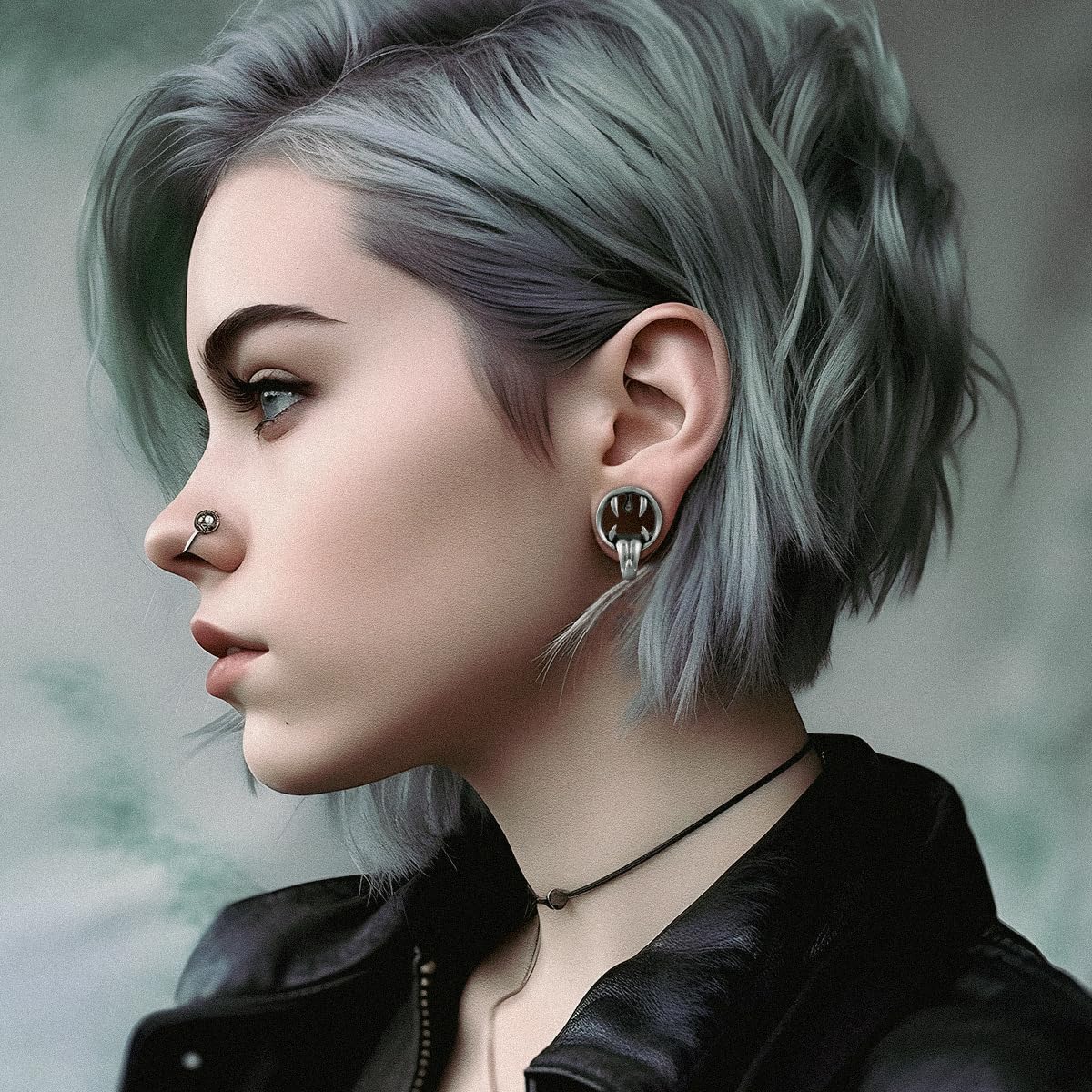 1 Pair Vintage Gauge For Ear Gothic Punk Waterdrop Plug Gauge Dangle Hanger Brass Saddle Tunnels Double Flared Ear Gauge Cool Women Body Piercing Jewelry