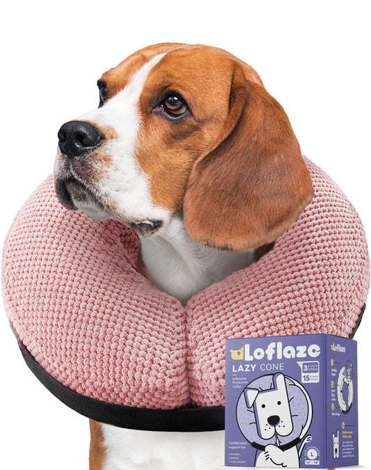 Soft Inflatable Dog Cone Collar for Large Medium Small Dogs Cats After Surgery - Dog Neck Donut, E Collar, Elizabethan Collar Alternatives for Dogs Recovery