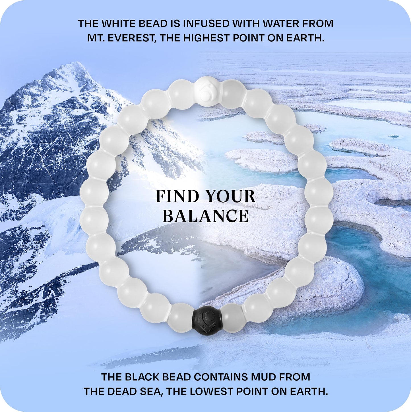 Lokai Beaded Bracelets for Women & Men, Classic Clear Style - Mental Health Awareness Bracelet Encourages Mental Wellness Slides-On for Comfortable Fit - Silicone Stretch Bead Bracelet Jewelry