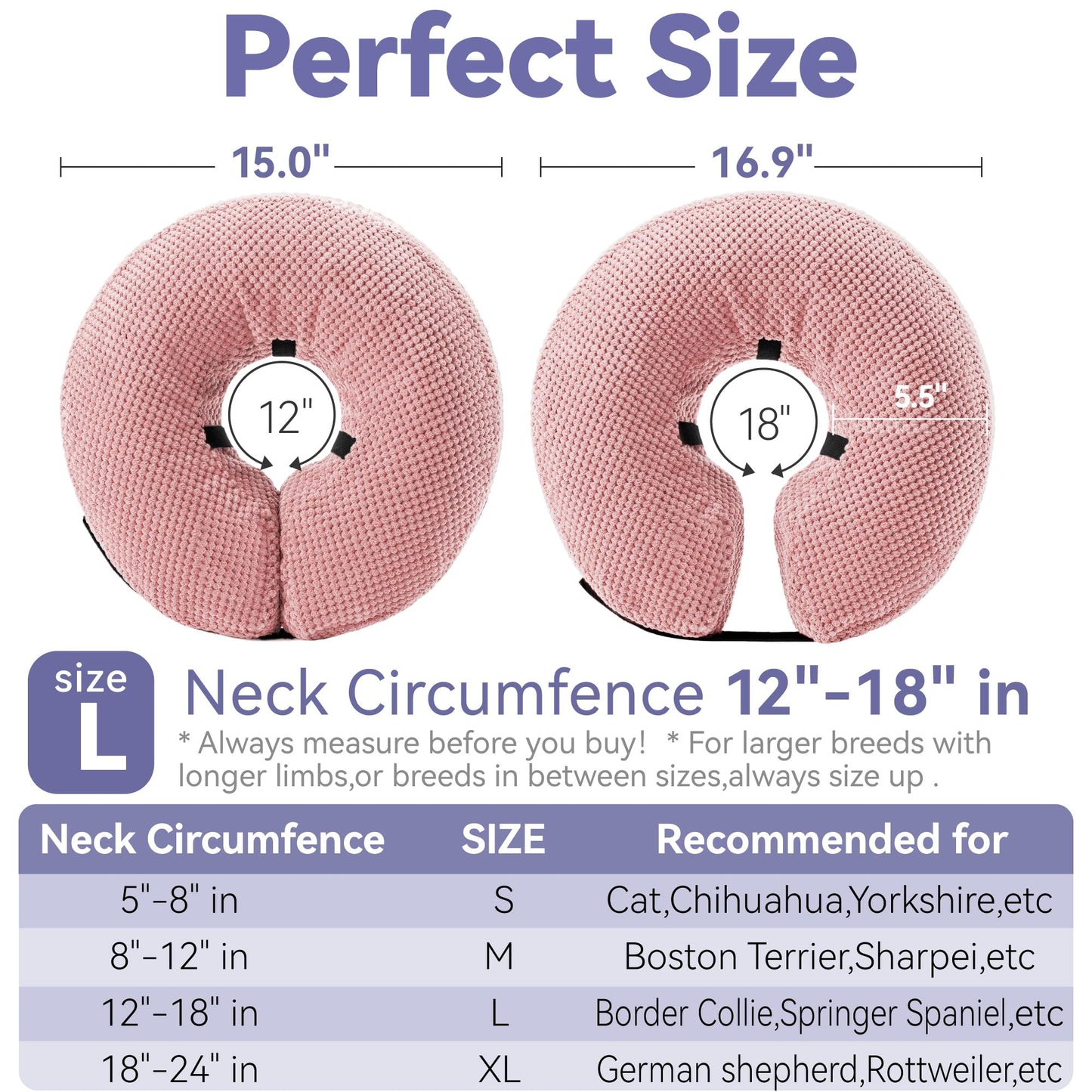 Soft Inflatable Dog Cone Collar for Large Medium Small Dogs Cats After Surgery - Dog Neck Donut, E Collar, Elizabethan Collar Alternatives for Dogs Recovery