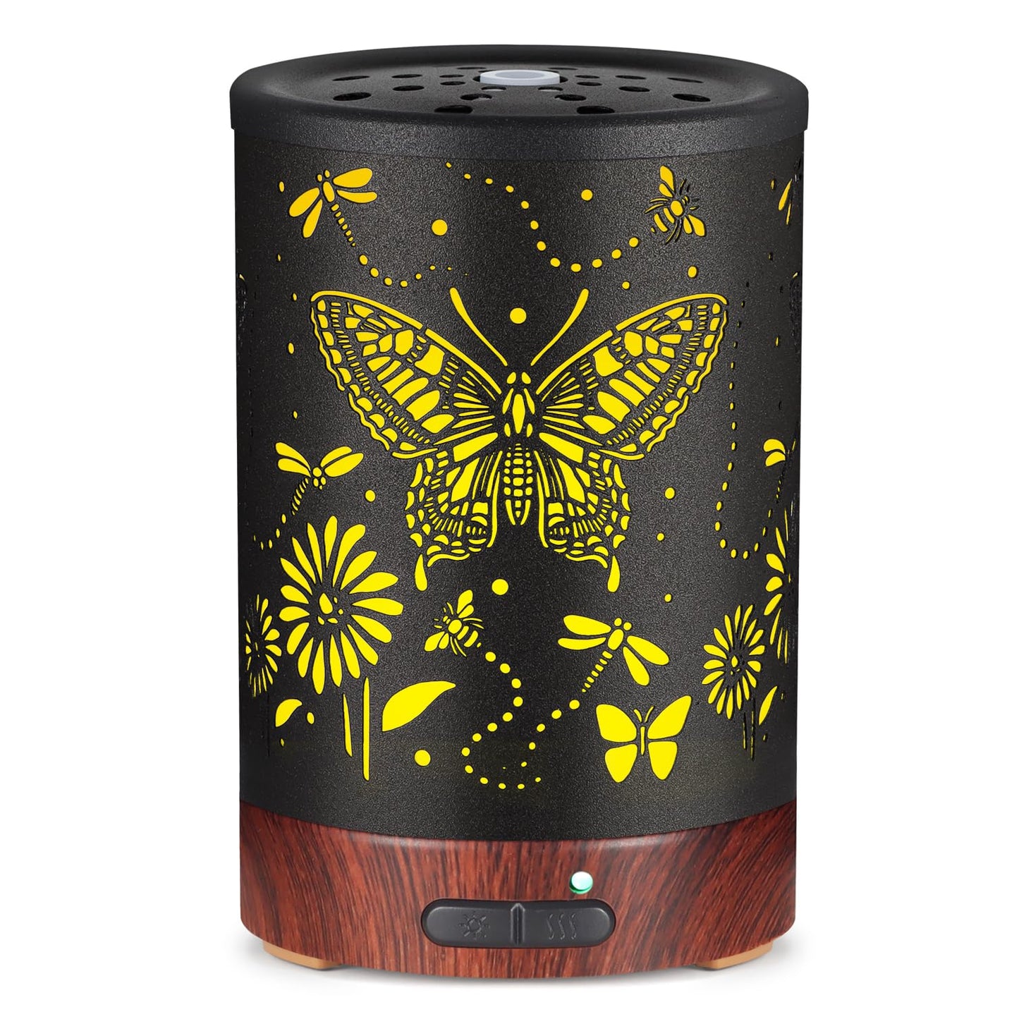 Metal Essential Oils Diffuser 150ML Aromatherapy Diffuser Cool Mist Humidifier with 7 Colors Lights Waterless Auto Off Air Diffusers as Gifts for Moms Women Girls (Bigfoot)