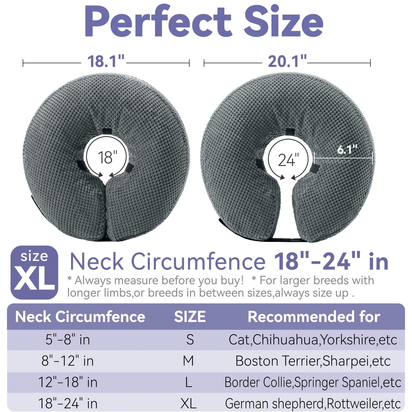 Soft Inflatable Dog Cone Collar for Large Medium Small Dogs Cats After Surgery - Dog Neck Donut, E Collar, Elizabethan Collar Alternatives for Dogs Recovery