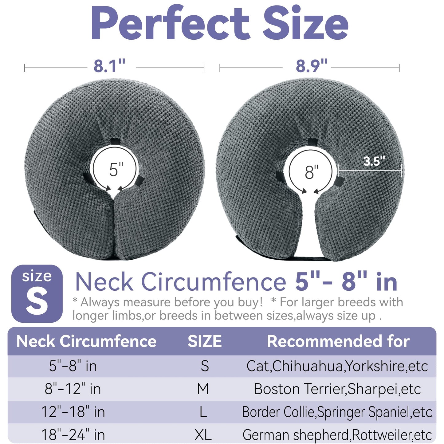 Soft Inflatable Dog Cone Collar for Large Medium Small Dogs Cats After Surgery - Dog Neck Donut, E Collar, Elizabethan Collar Alternatives for Dogs Recovery