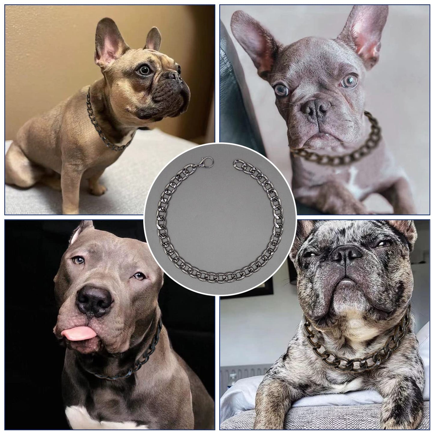 18K Gold Plated Dog Chain Collar-3/4 Inch (20mm) Width Cuban Link Durable Dog Necklace, Cute Fashion Pet Collar for Pit Bulldog, Light Metal Jewelry Bold Chain Puppy Accessories (26 inch, Gold)